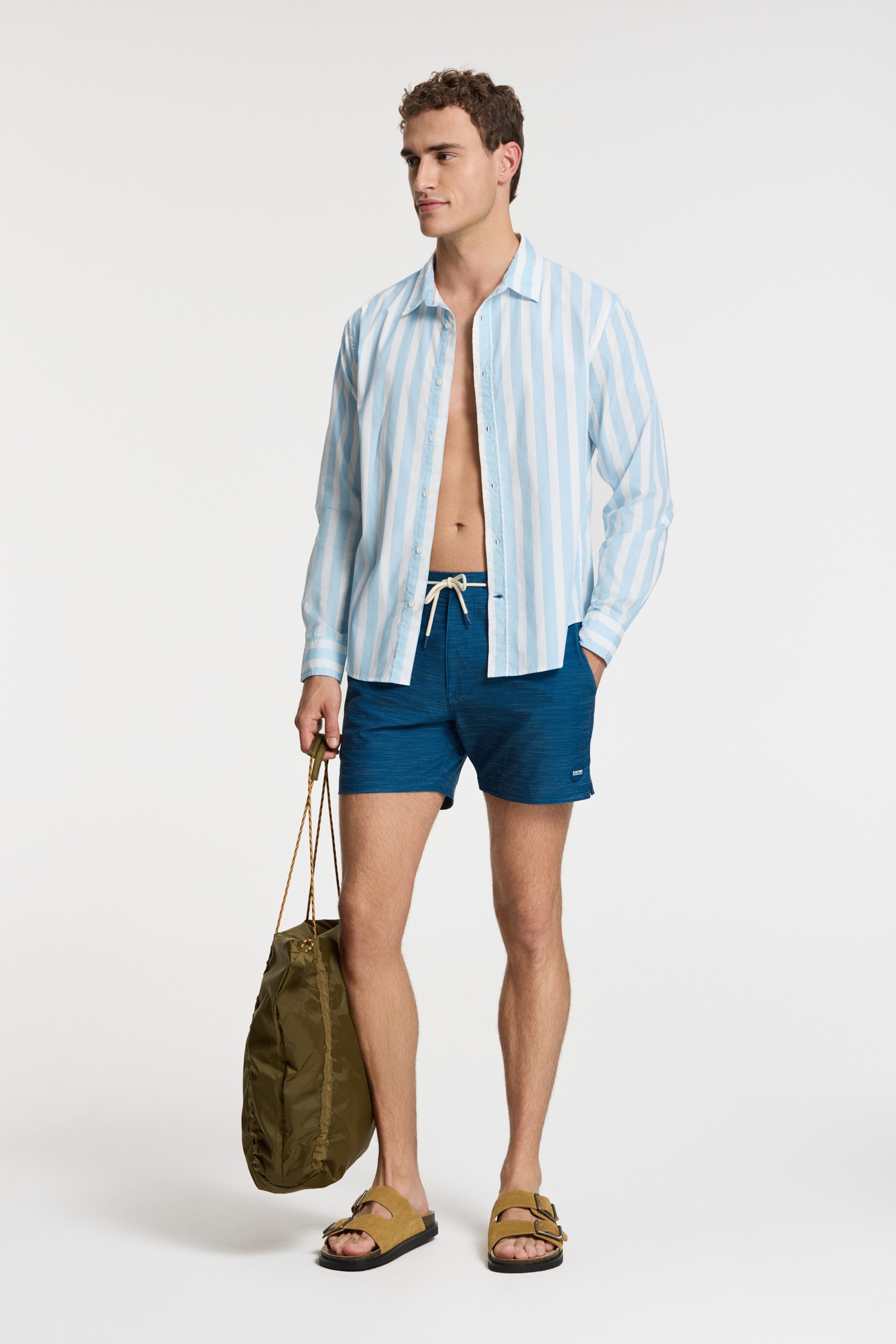 RICK LONG SLEEVE SHIRT BLOCK STRIPE BLUE CLOUD BLOCK STRIPES 3