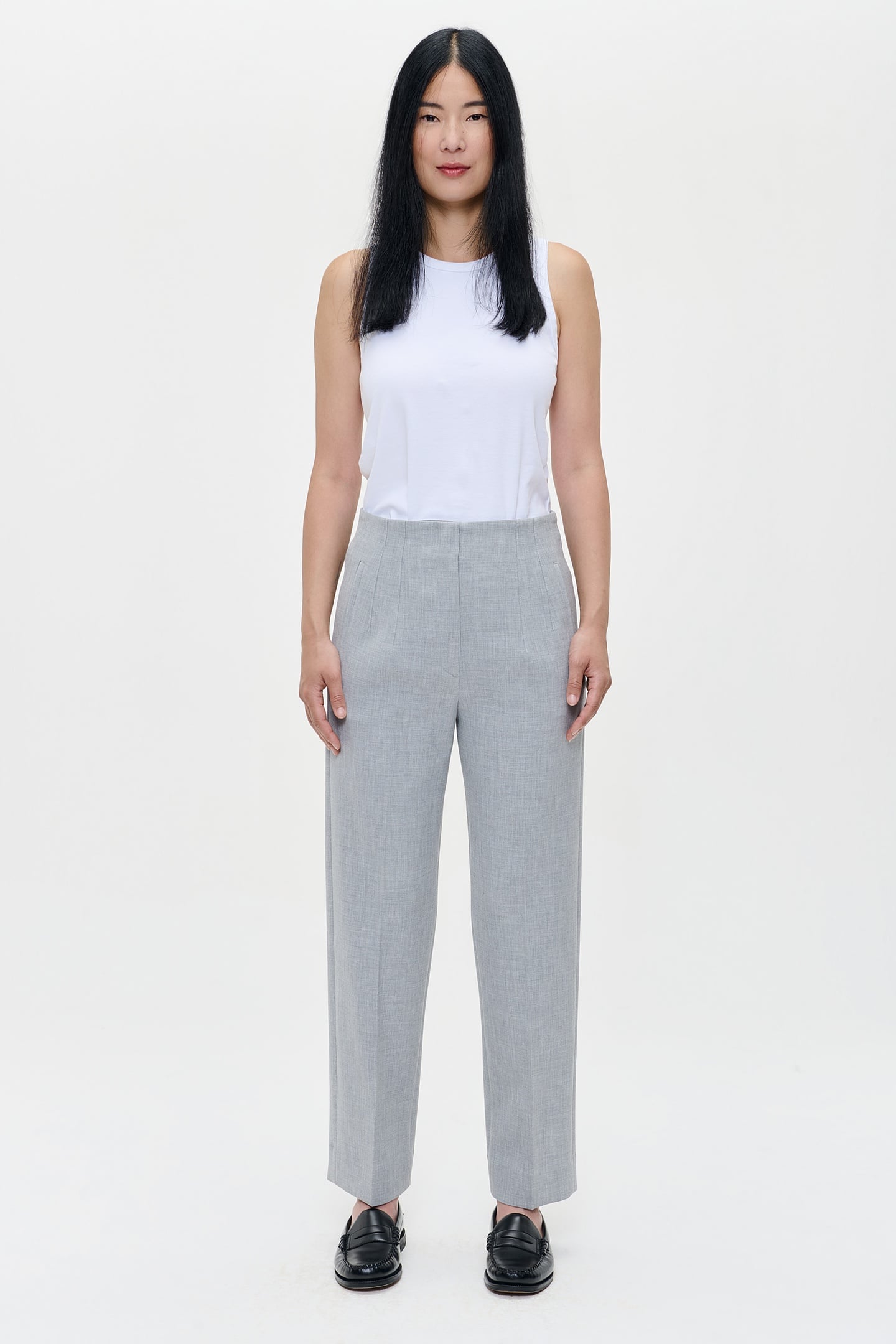 COMPACT STRTCH COLETTE PANTS LIGHT GREY MELANGE 3