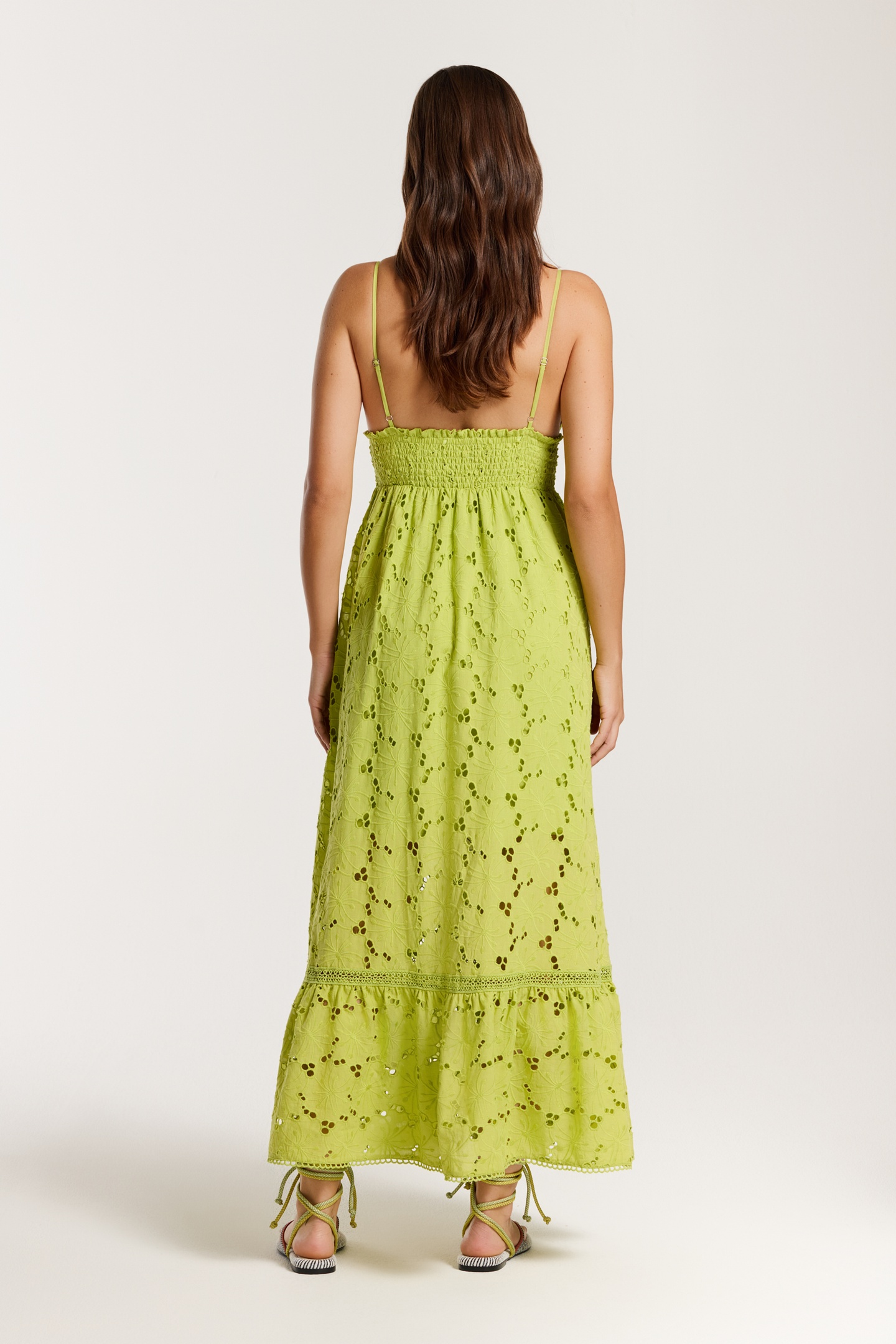 JASMIN DRESS FLOWER BRODERIE GREEN FLOWER BRODERIE 4
