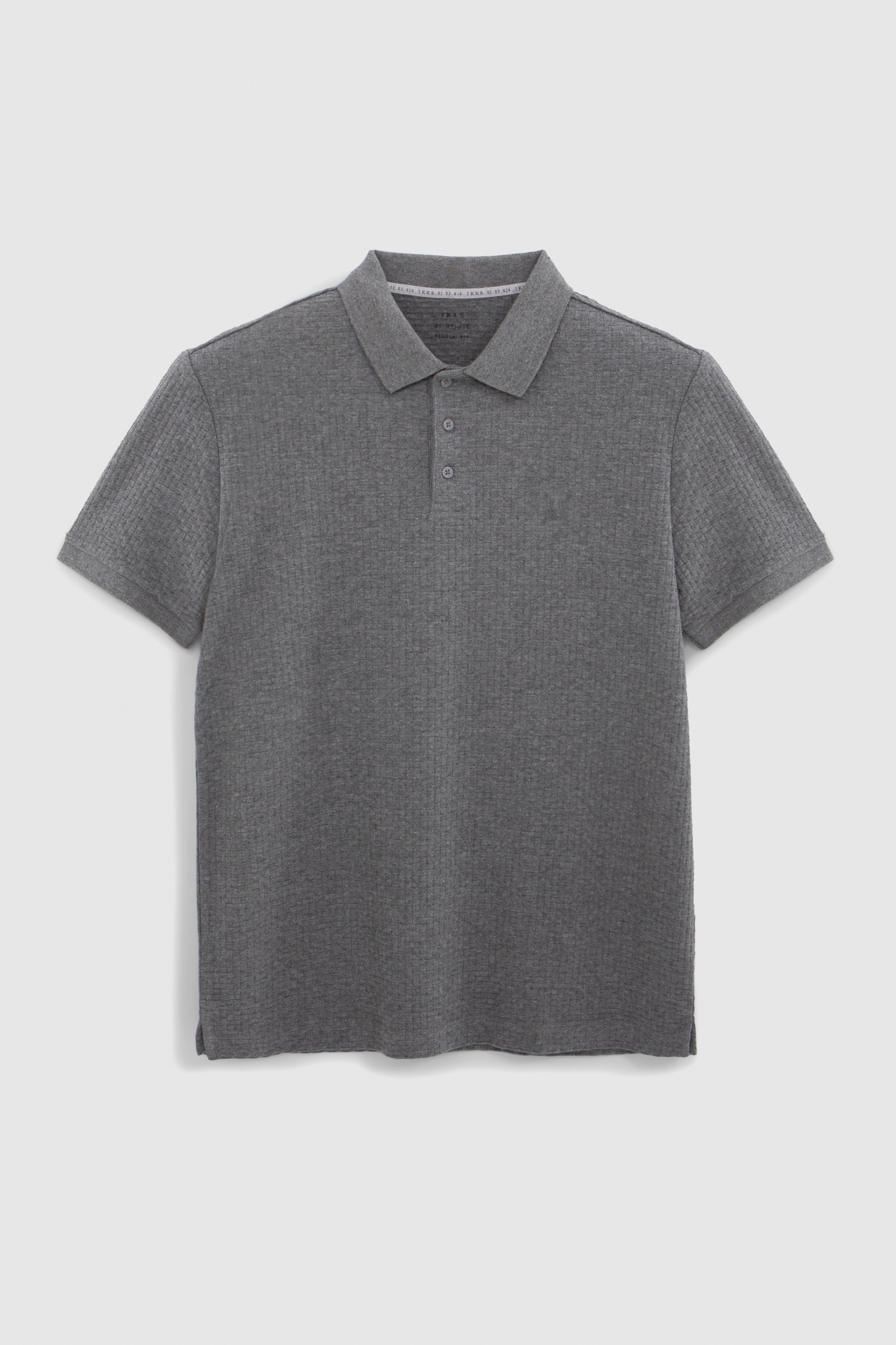 GRAPHITE KNIT POLO WITH WEAVE EFFECT 4