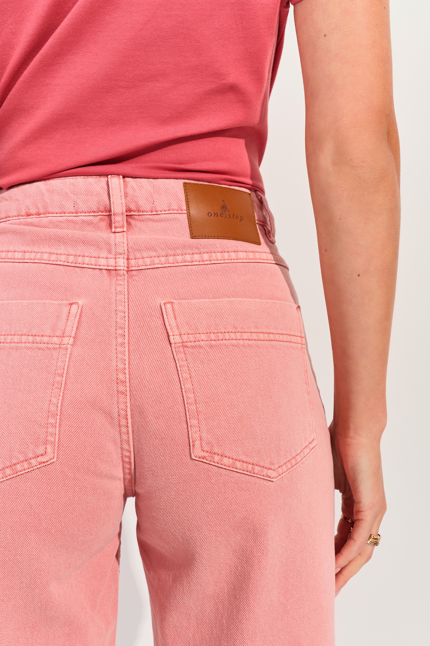 LE HAILEY - OVERDYED PINK FLARED JEANS 4