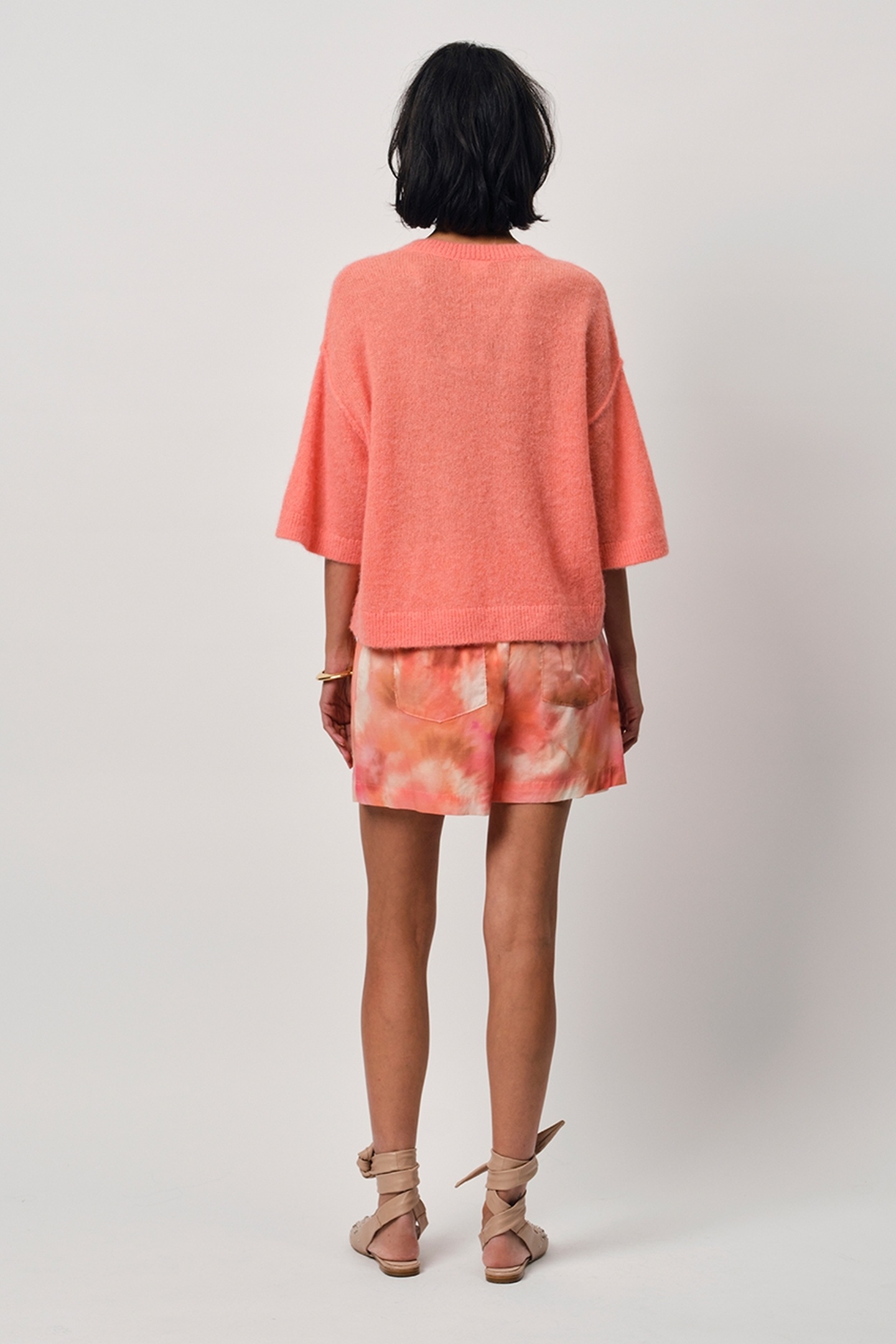 TALYA V-NECK SWEATER RADIANT APRICOT 4