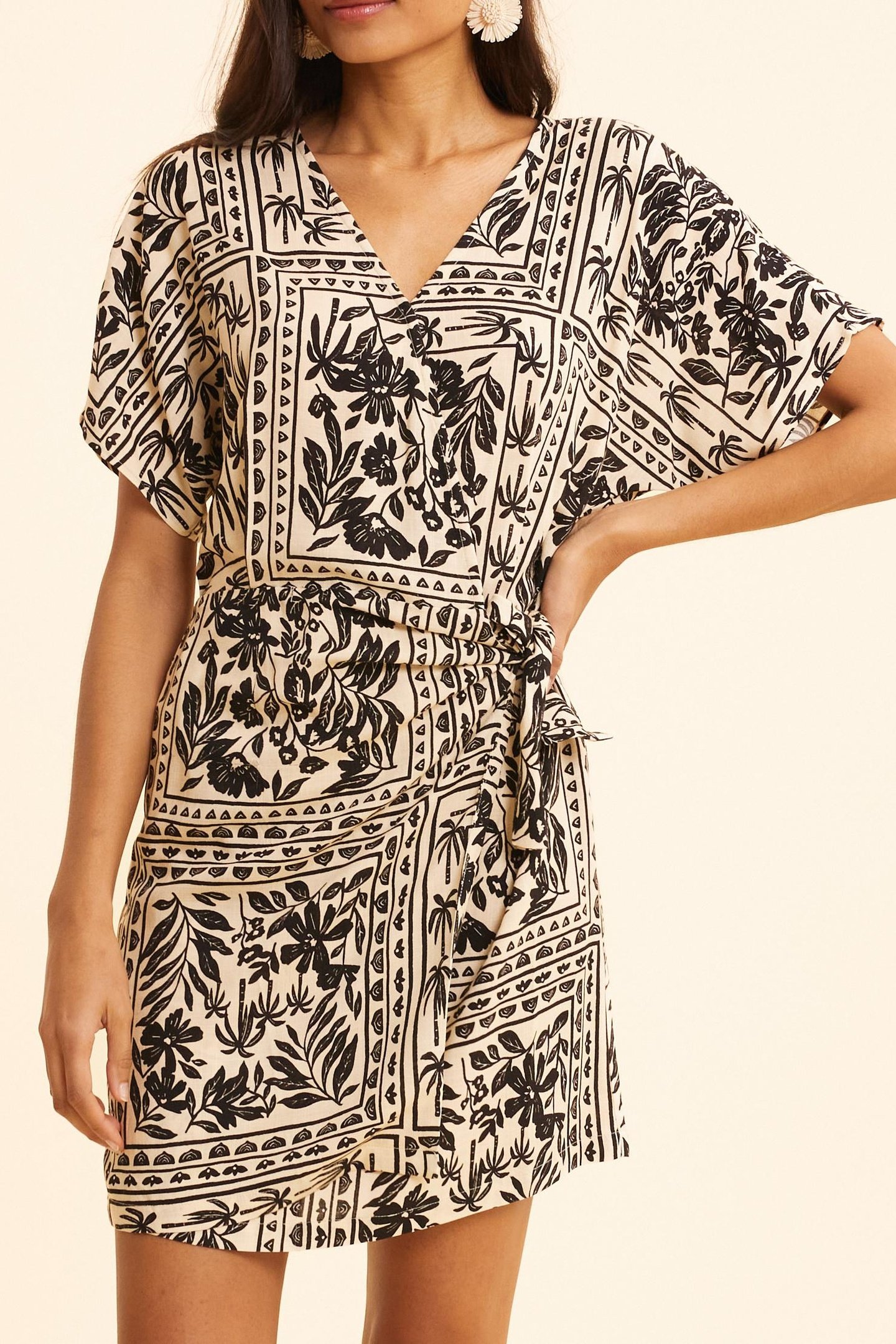 ECRU BANDANA PRINT DRESS ECRU 2