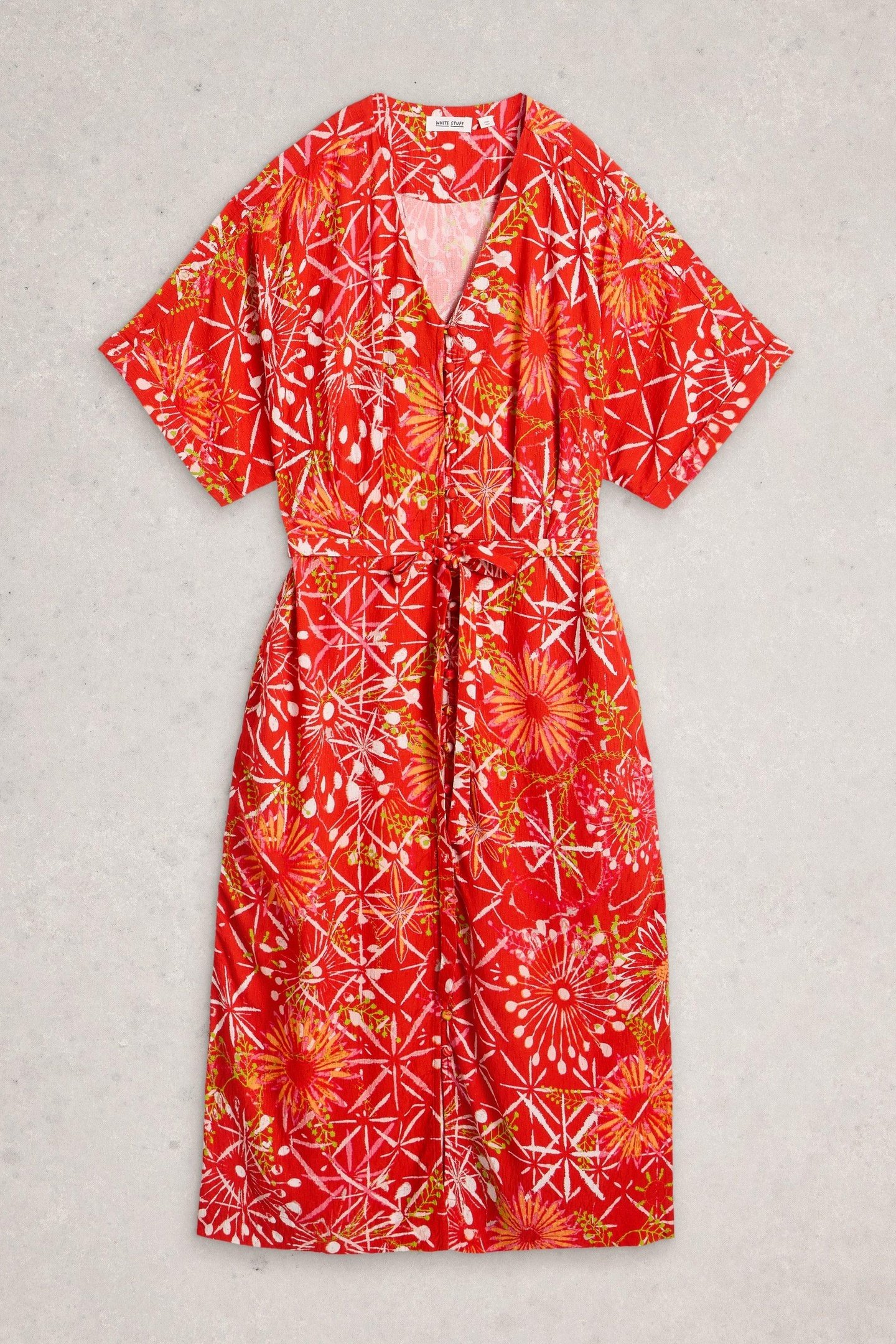 KIKI KIMONO DRESS RED MULTI 4