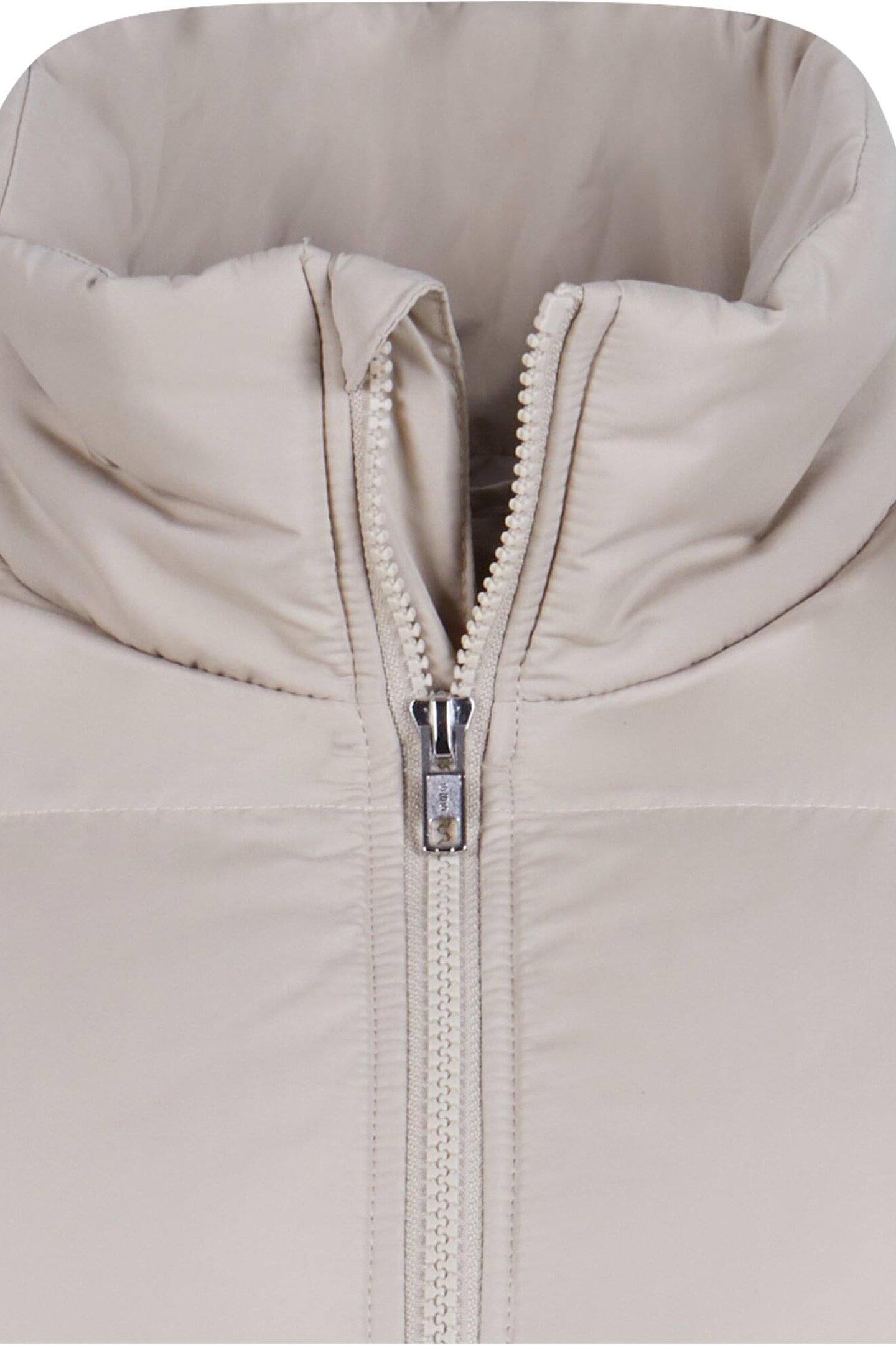 LADIES SHORT PEACHED PUFFER JACKET WET SAND 9