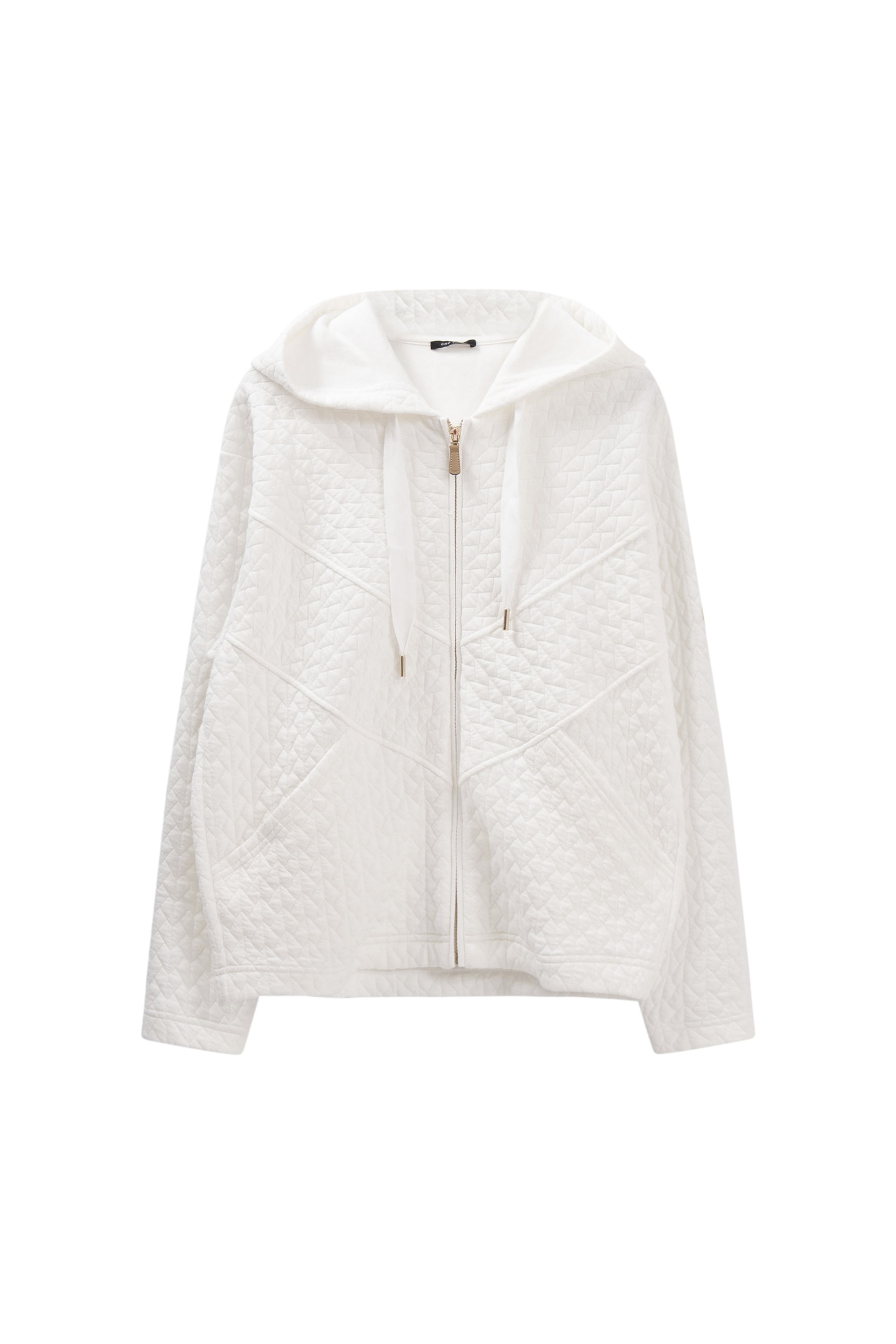 MARGIT - ECRU FANCY KNIT ZIPPED CARDIGAN 8