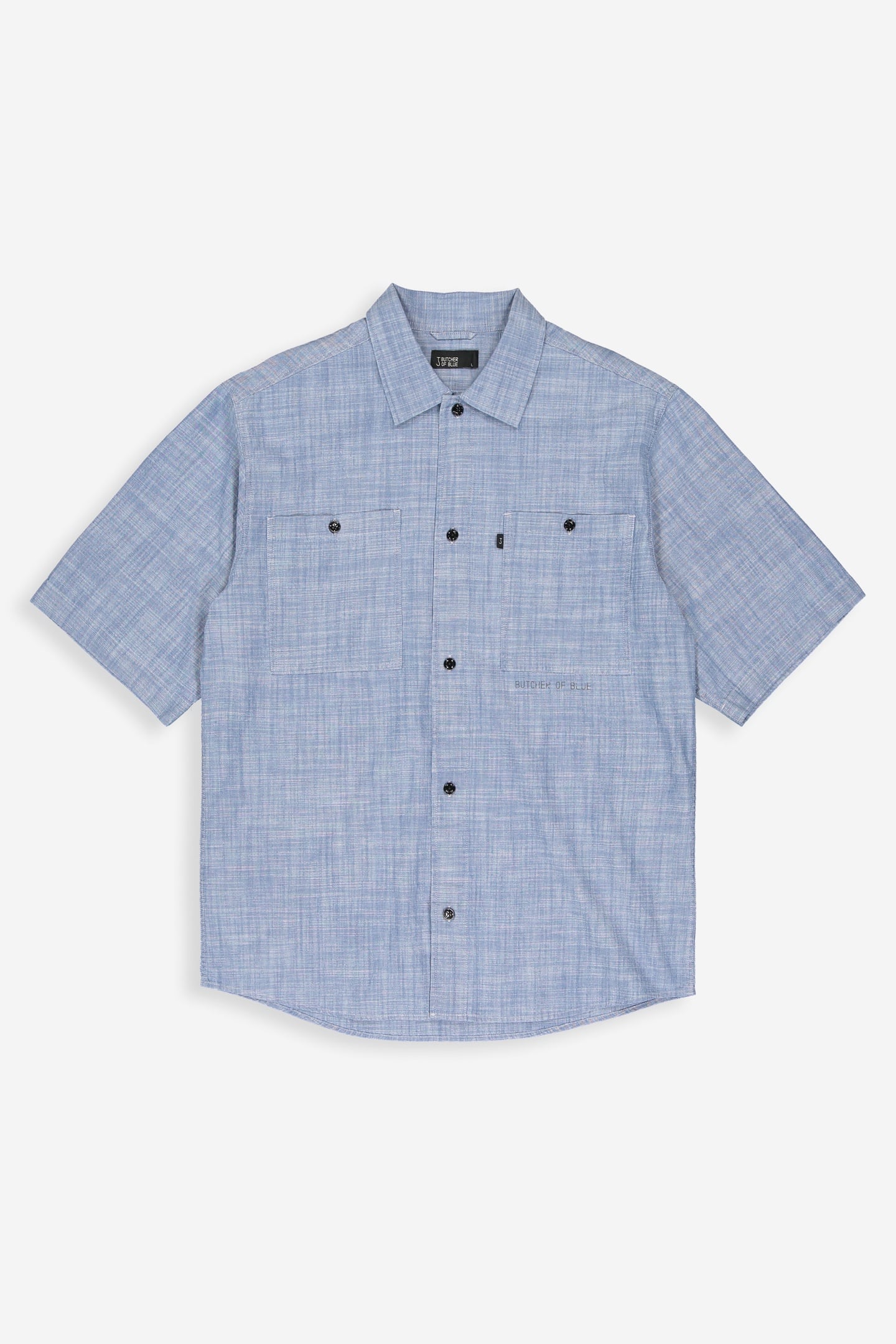 ANTHONY RESORT CHAMBRAY SHIRT SS SHARK BLUE 3