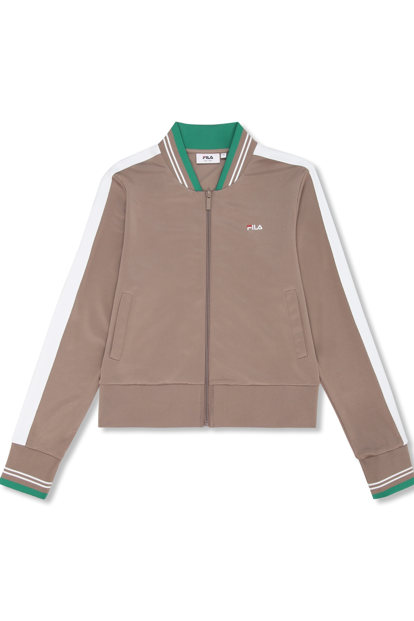 SAGANO CROPPED TAPED TRACK JACKET TAUPE GRAY 4