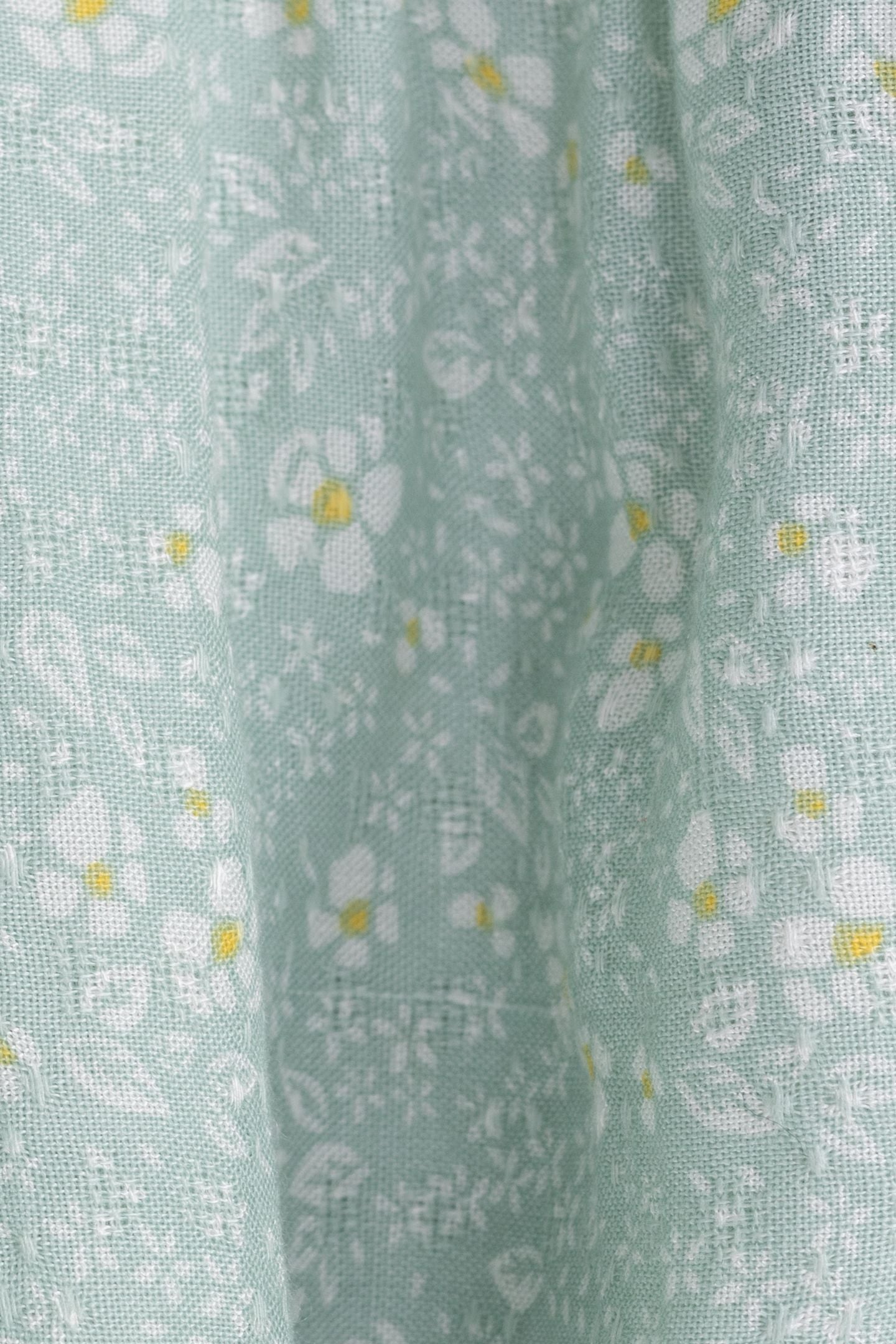 WATER GREEN FLORAL PRINT LONG DRESS 7