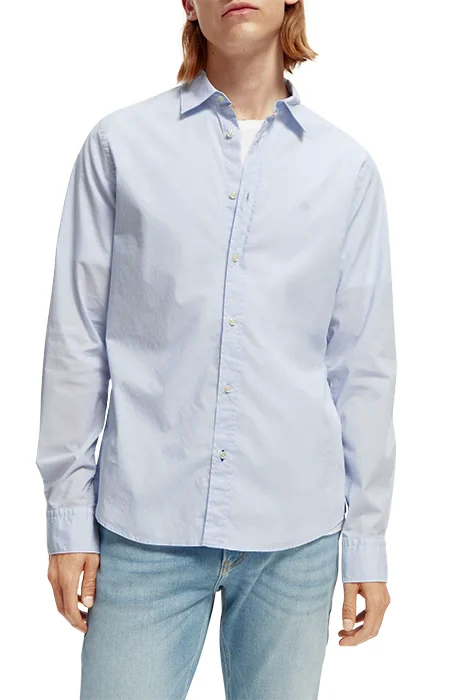ESSENTIAL - SOLID ORGANIC CO/EA SLIM FIT SHIRT BLUE 1