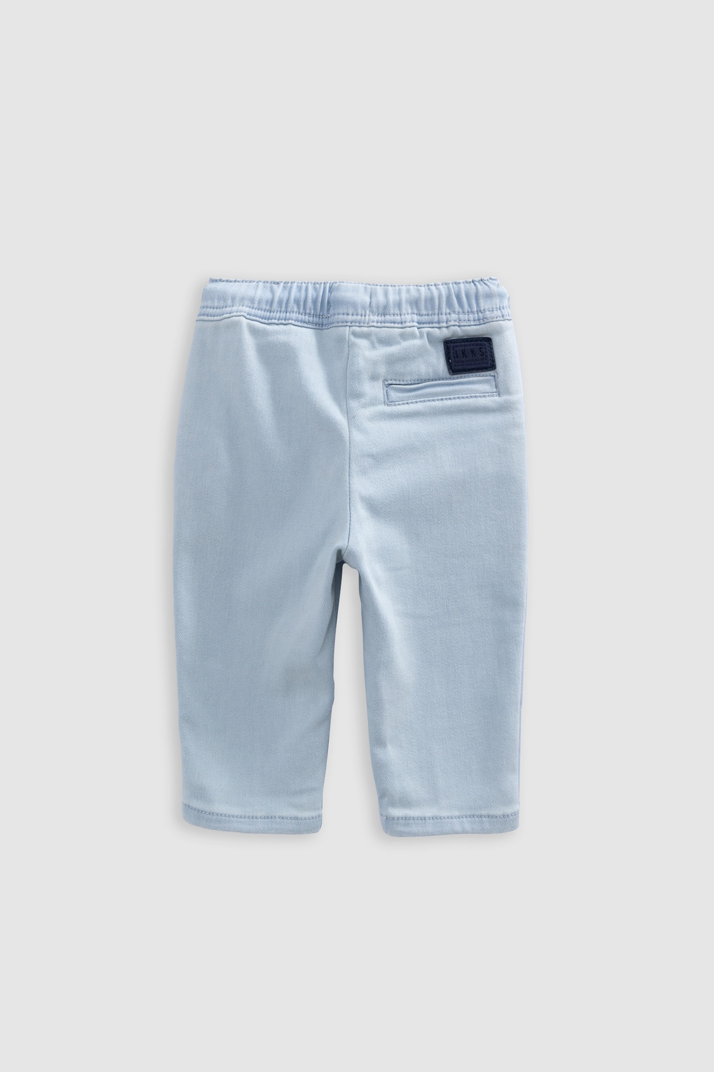 BLUE MAXI JEANS WITH ELASTICATED WAISTBAND AND POCKETS 2