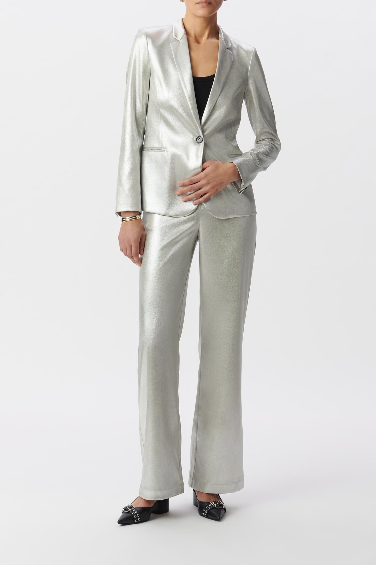 COATED SILVER SUIT JACKET 1