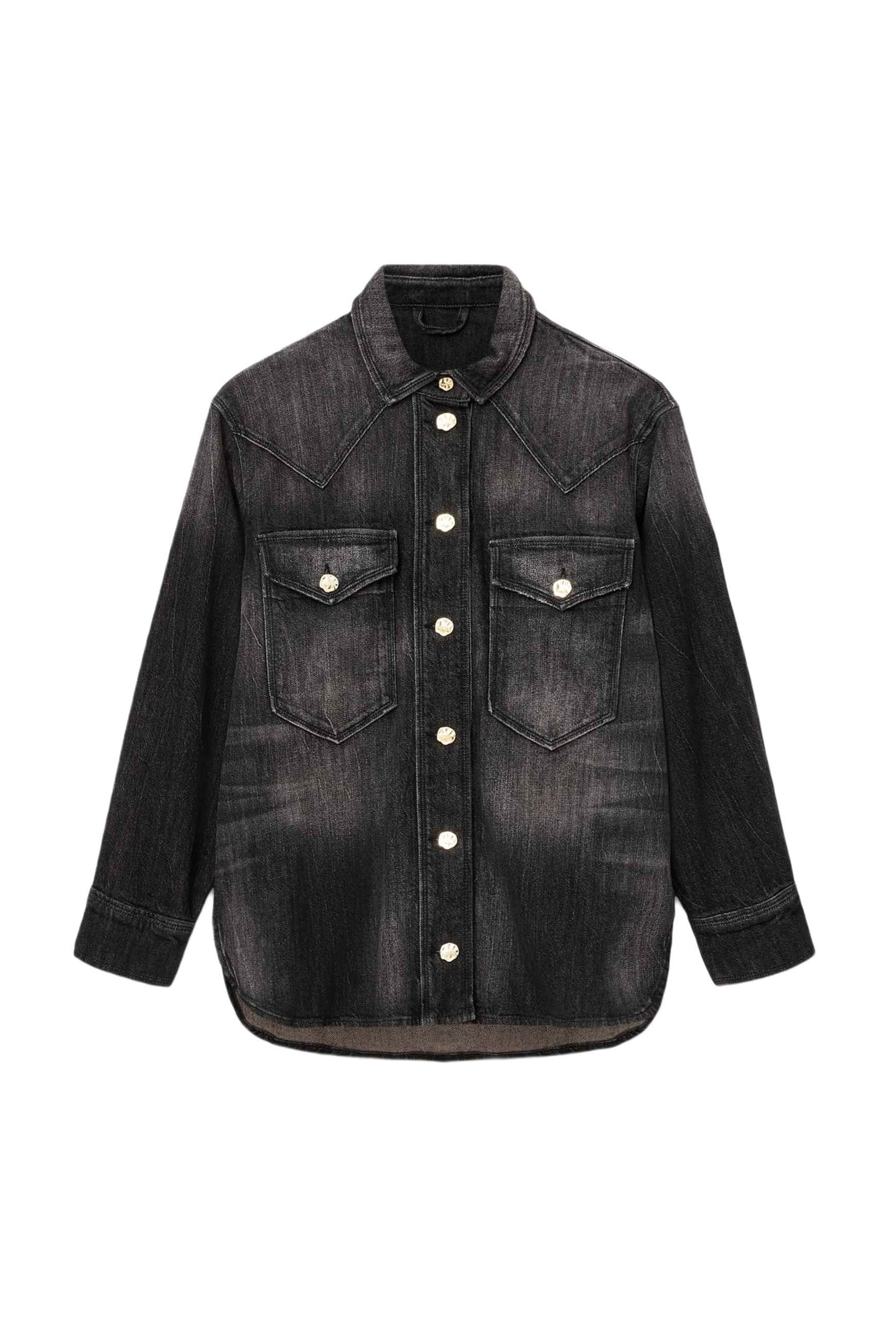 BRYN DENIM SHIRT WASHED BLACK 5