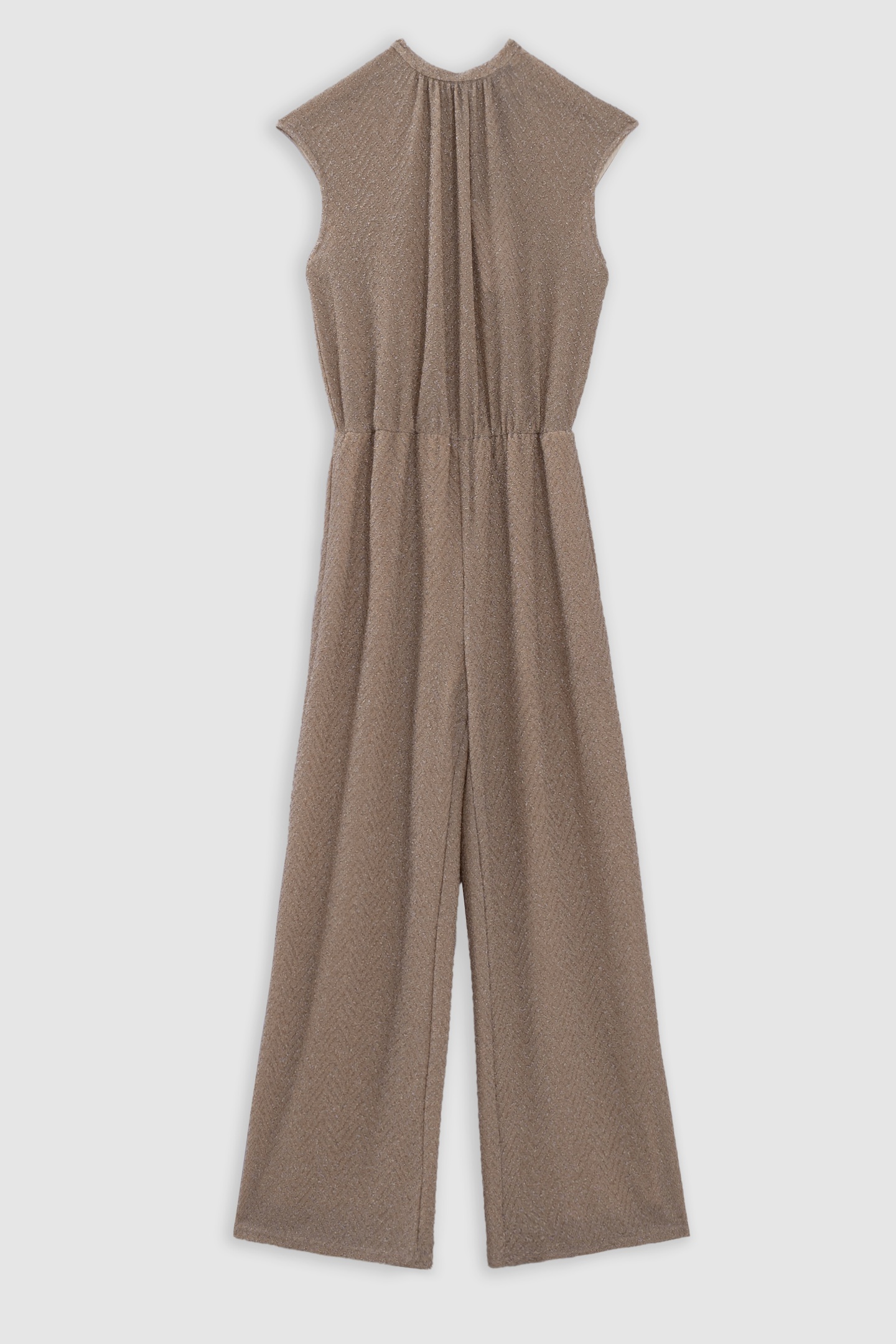 HERRINGBONE PATTERN GOLD JUMPSUIT 3