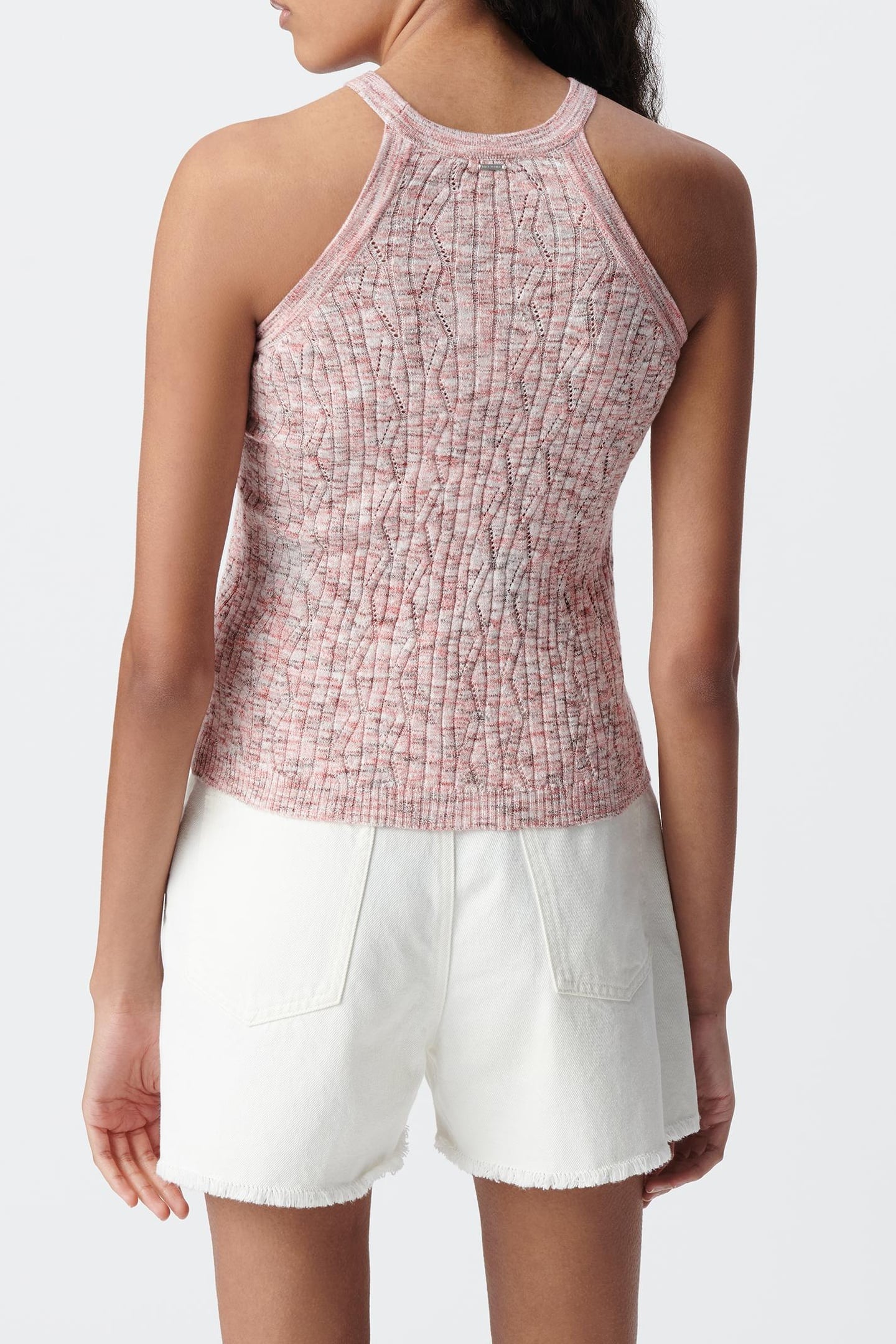 PINK MARL KNIT SLEEVELESS SWEATER 4