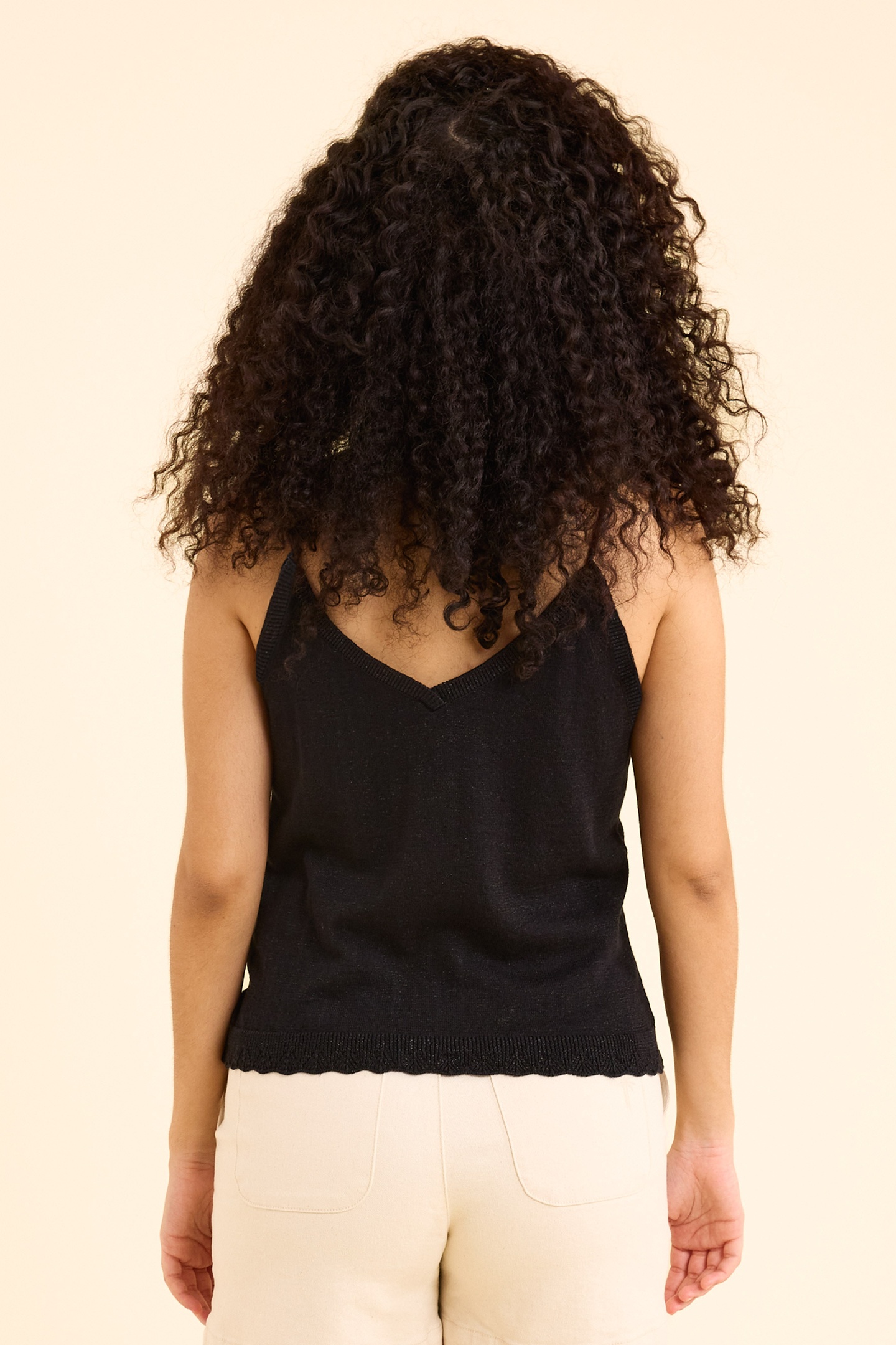 BLACK GLITTERY KNIT STRAPPY TOP BLACK 3