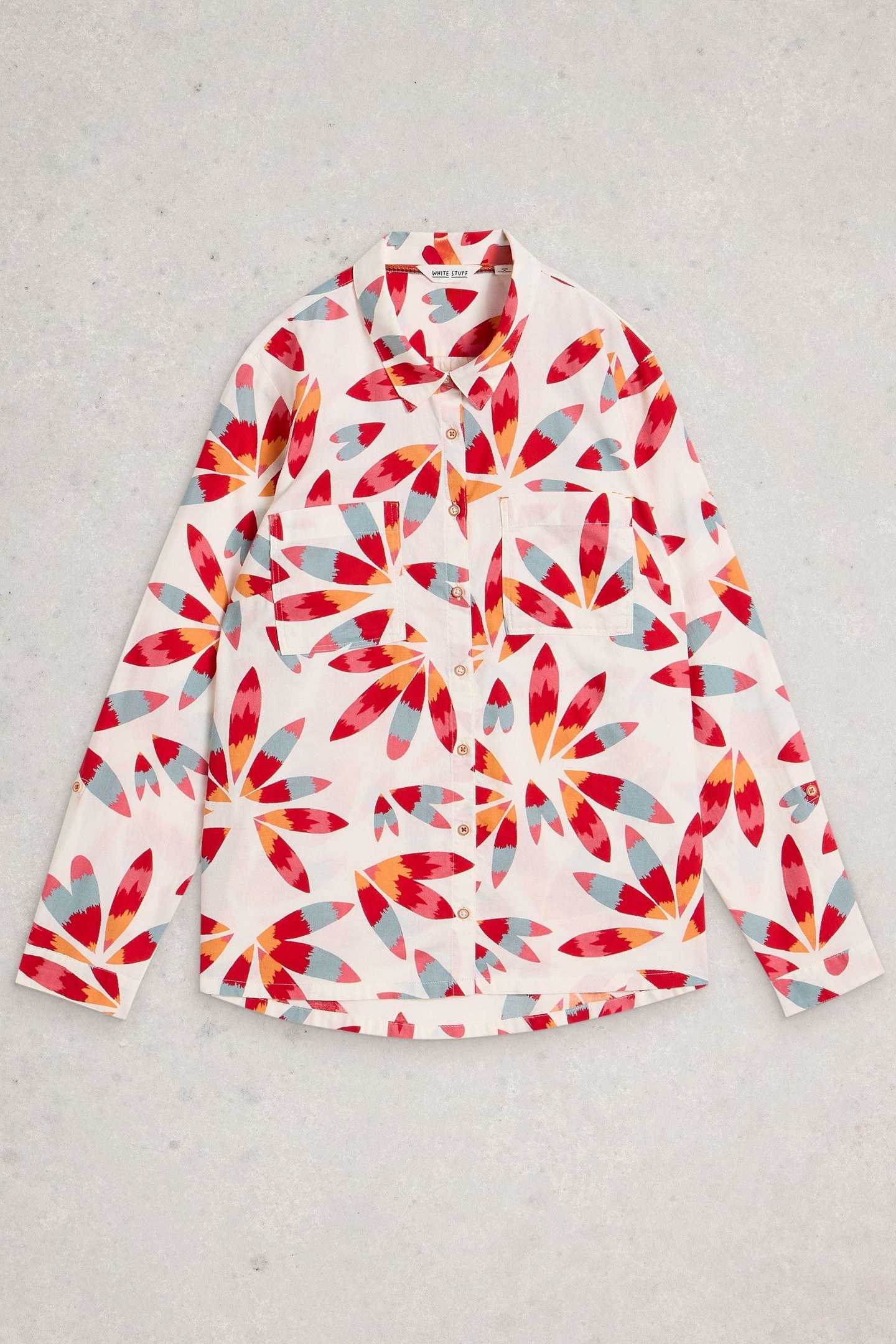 SOPHIE ORGANIC COTTON SHIRT IVORY PRINT 3