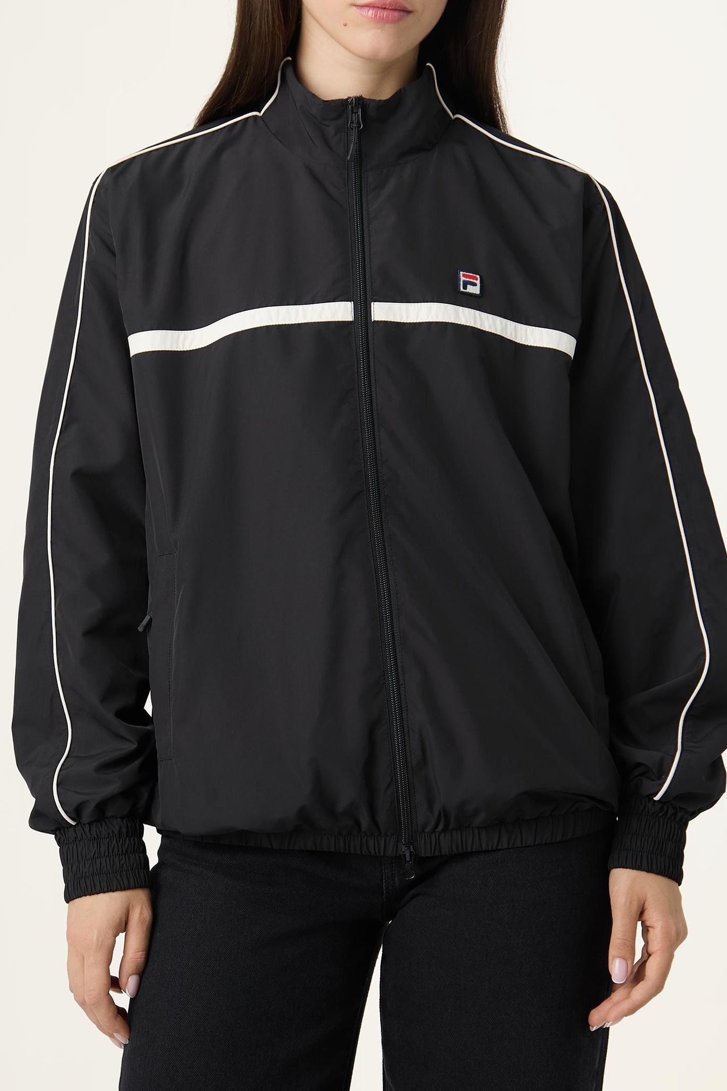 SAN SIRO OVERSIZED WOVEN TRACK JACKET BLACK 1