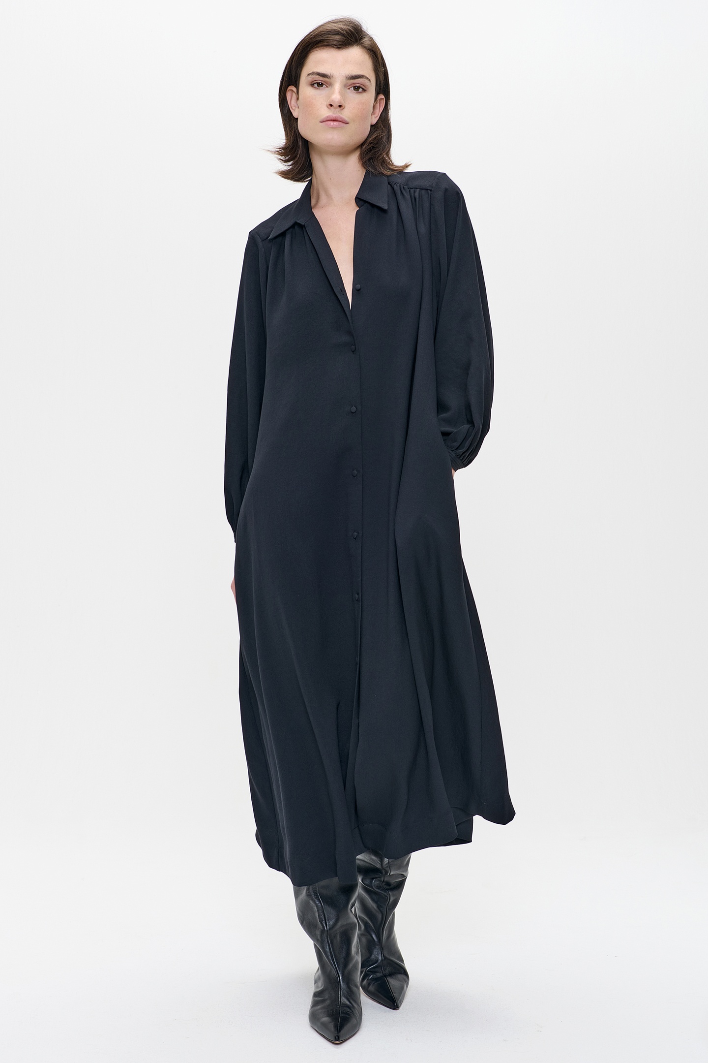 RELAXED LONG DRESS BLACK 1