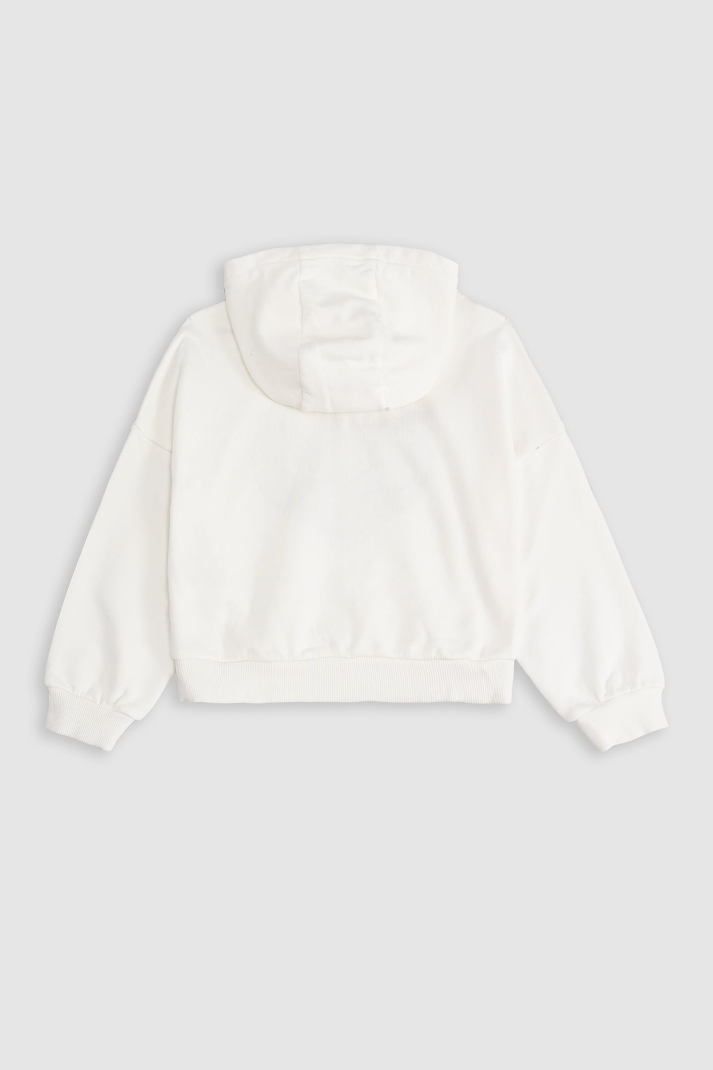 WHITE HOODIE WITH HEART EMBROIDERED MESSAGE 2