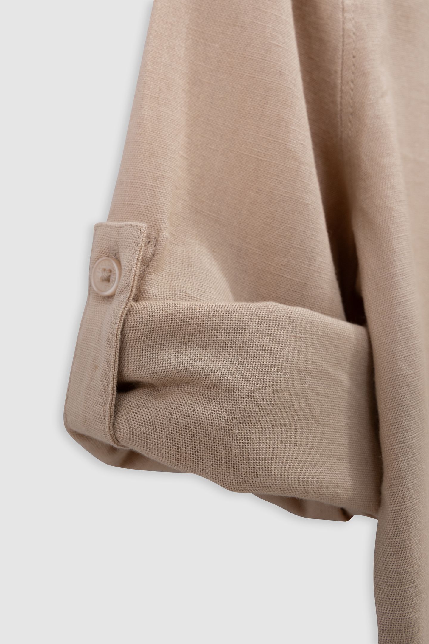 BEIGE COTTON AND LINEN MIX SHIRT 6