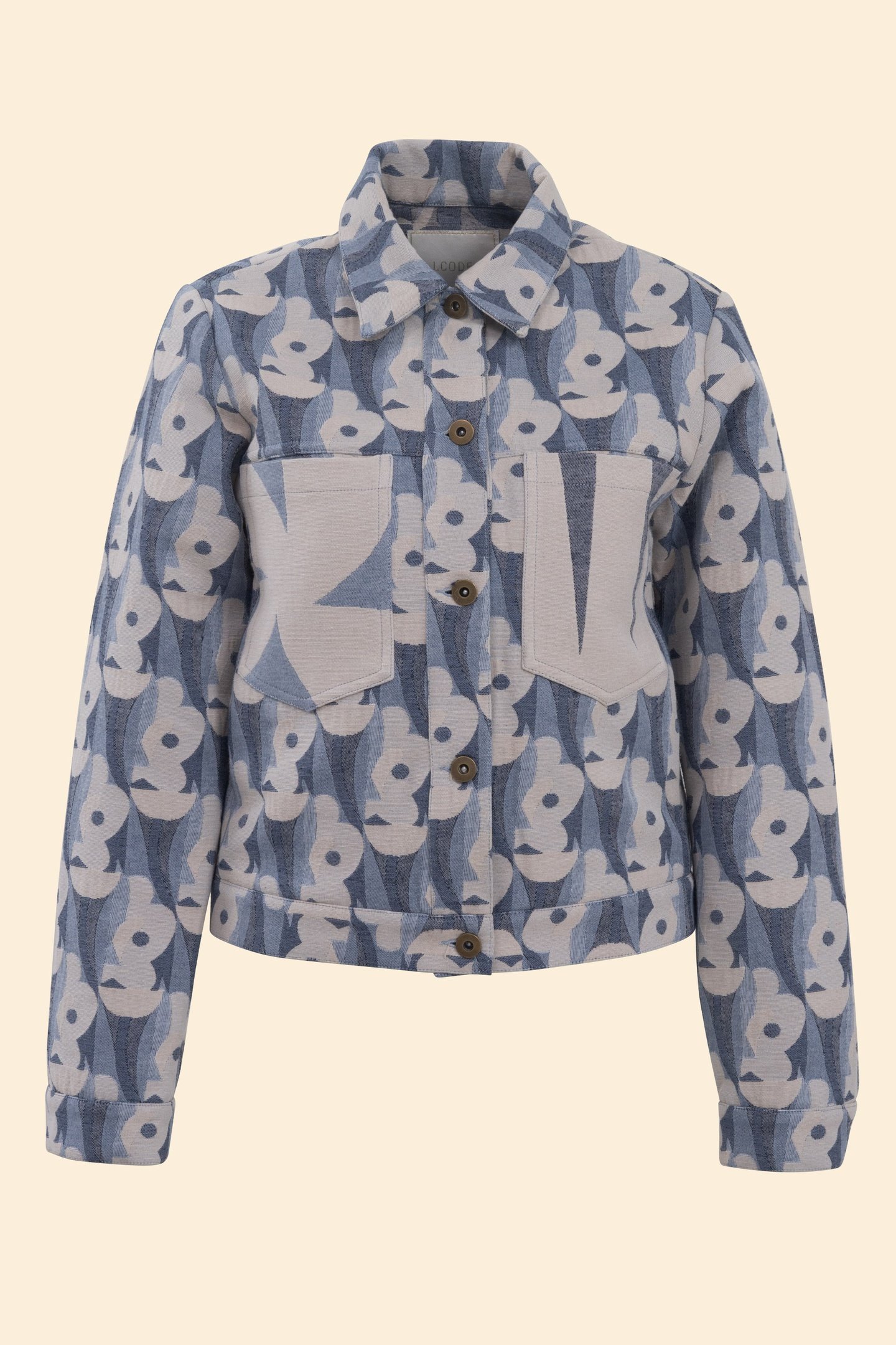 BLUE FLOWER JACQUARD JACKET SKY BLUE 5