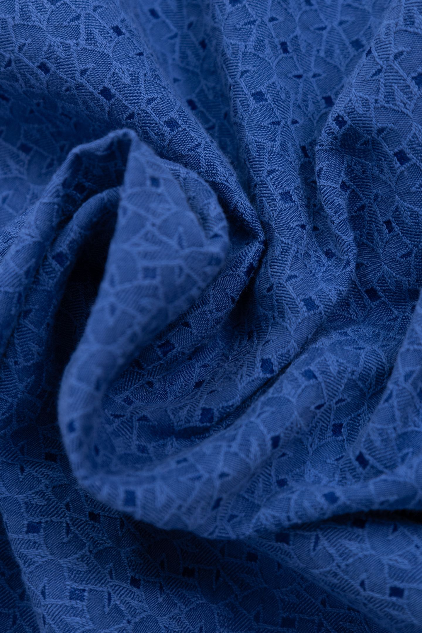 BLUE DECORATIVE JACQUARD SHIRT DRESS SAPPHIRE BLUE 9