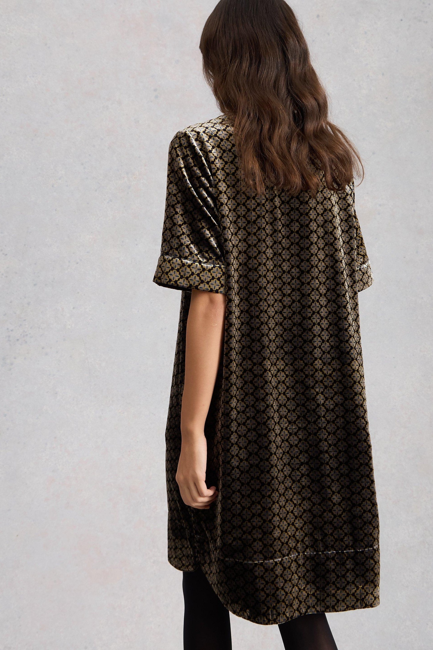 JUNE VELVET DRESS NATURAL MULTI 2