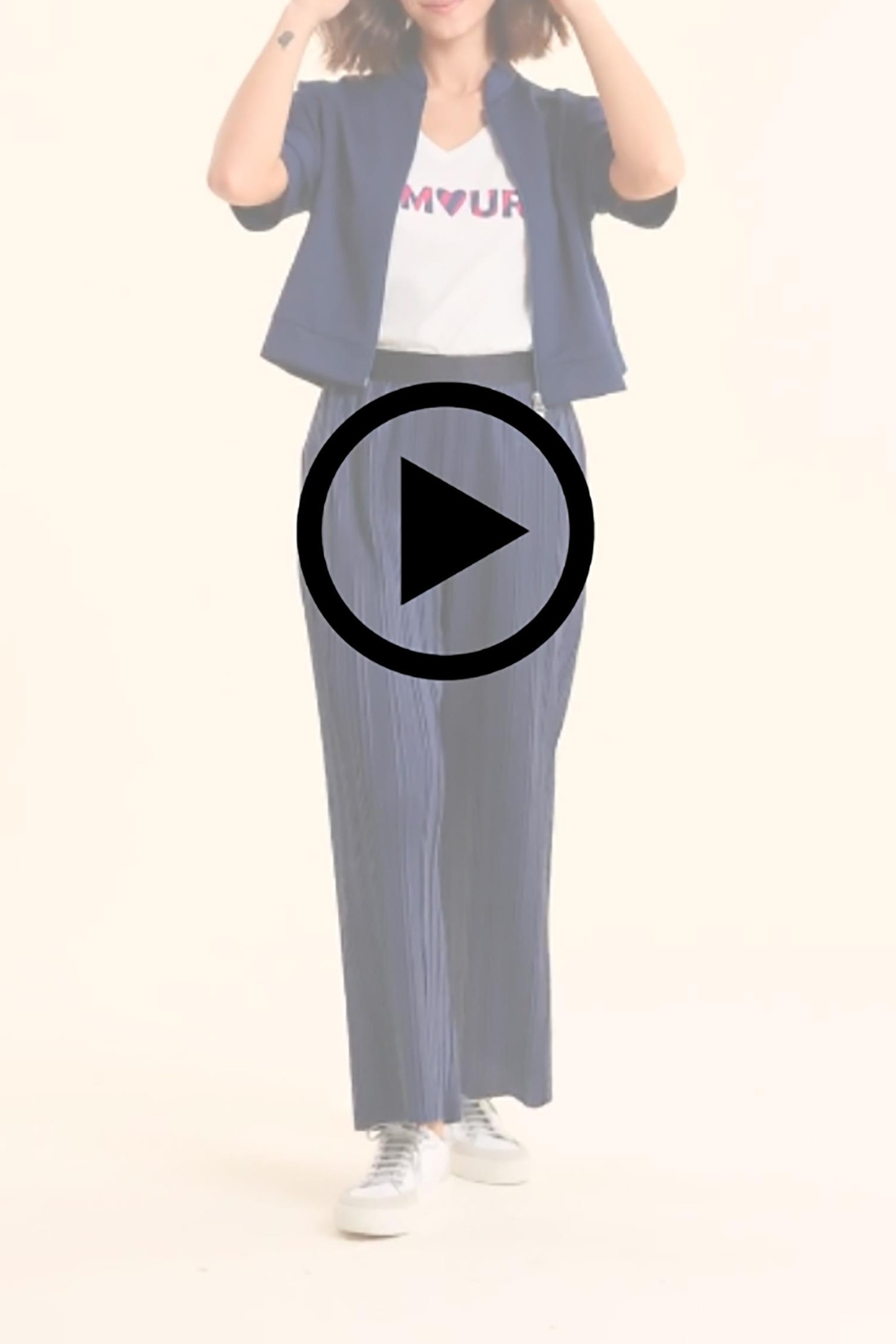 INDIGO TECH KNIT ZIPPED TOP INDIGO 3