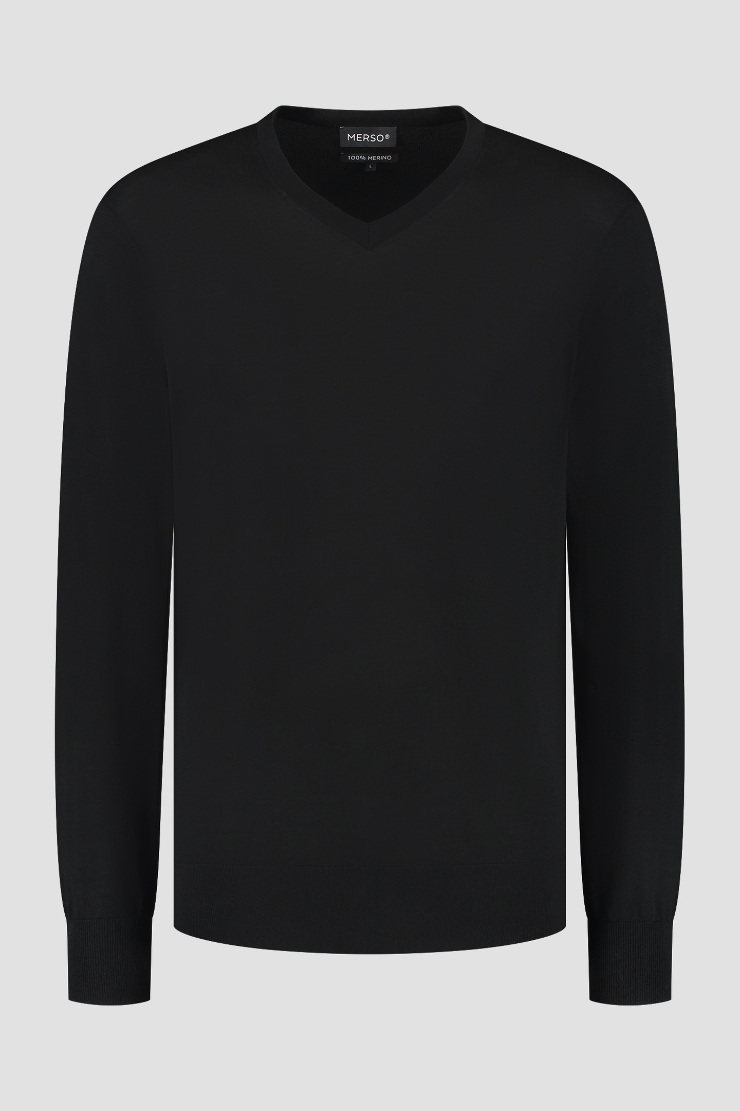 V-NECK 100% MERINO BASALT BLACK 5