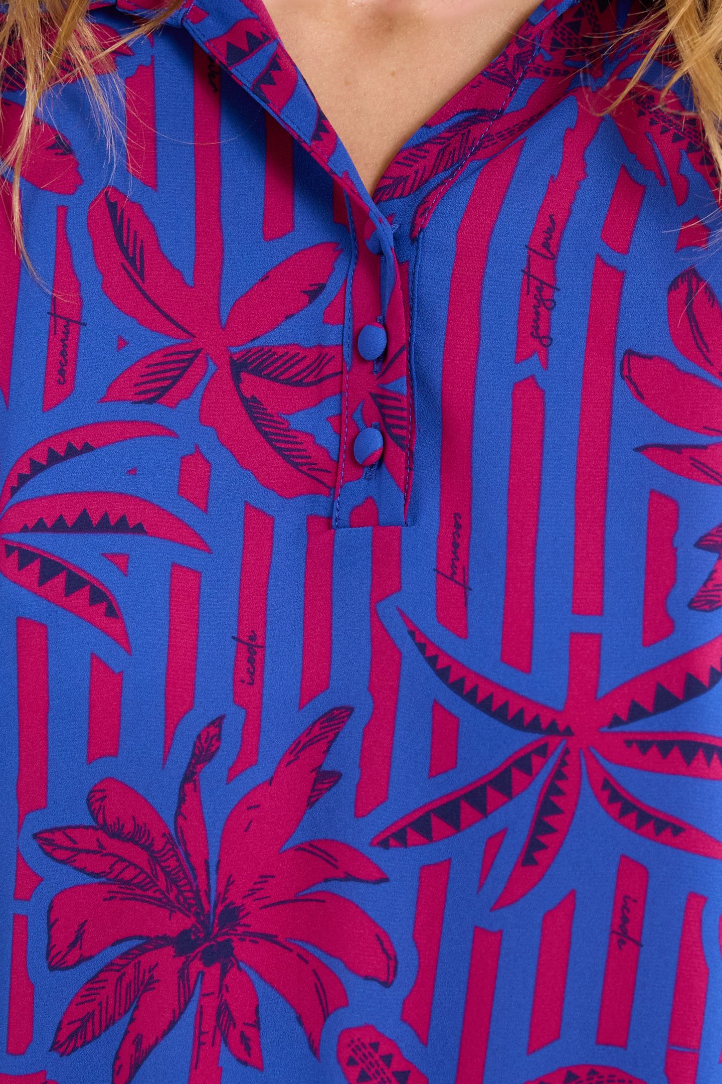 PALM TREE PRINT INDIGO TOP INDIGO 6