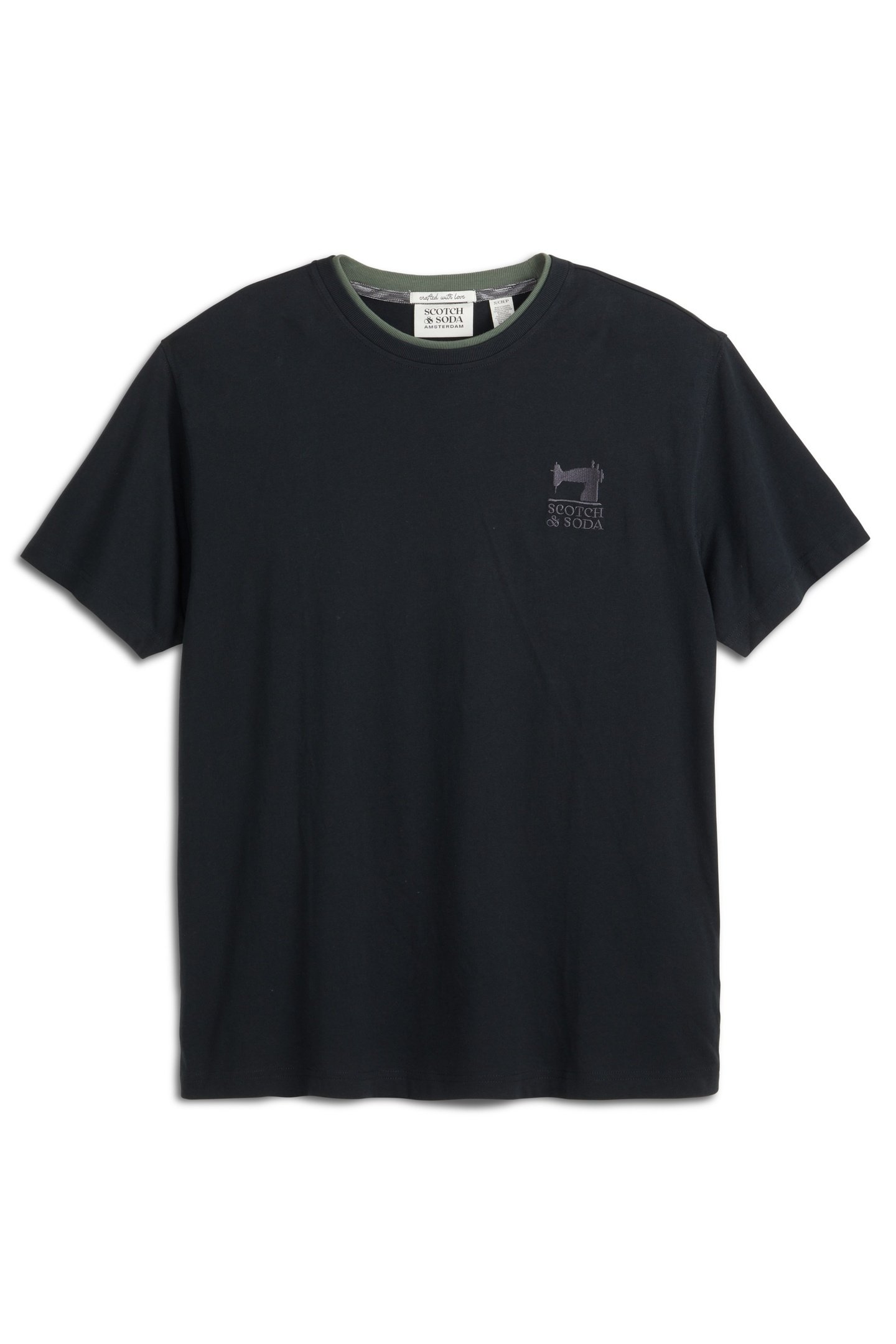 SS DOUBLE NECK GRAPHIC TEE BLACK/RED 1