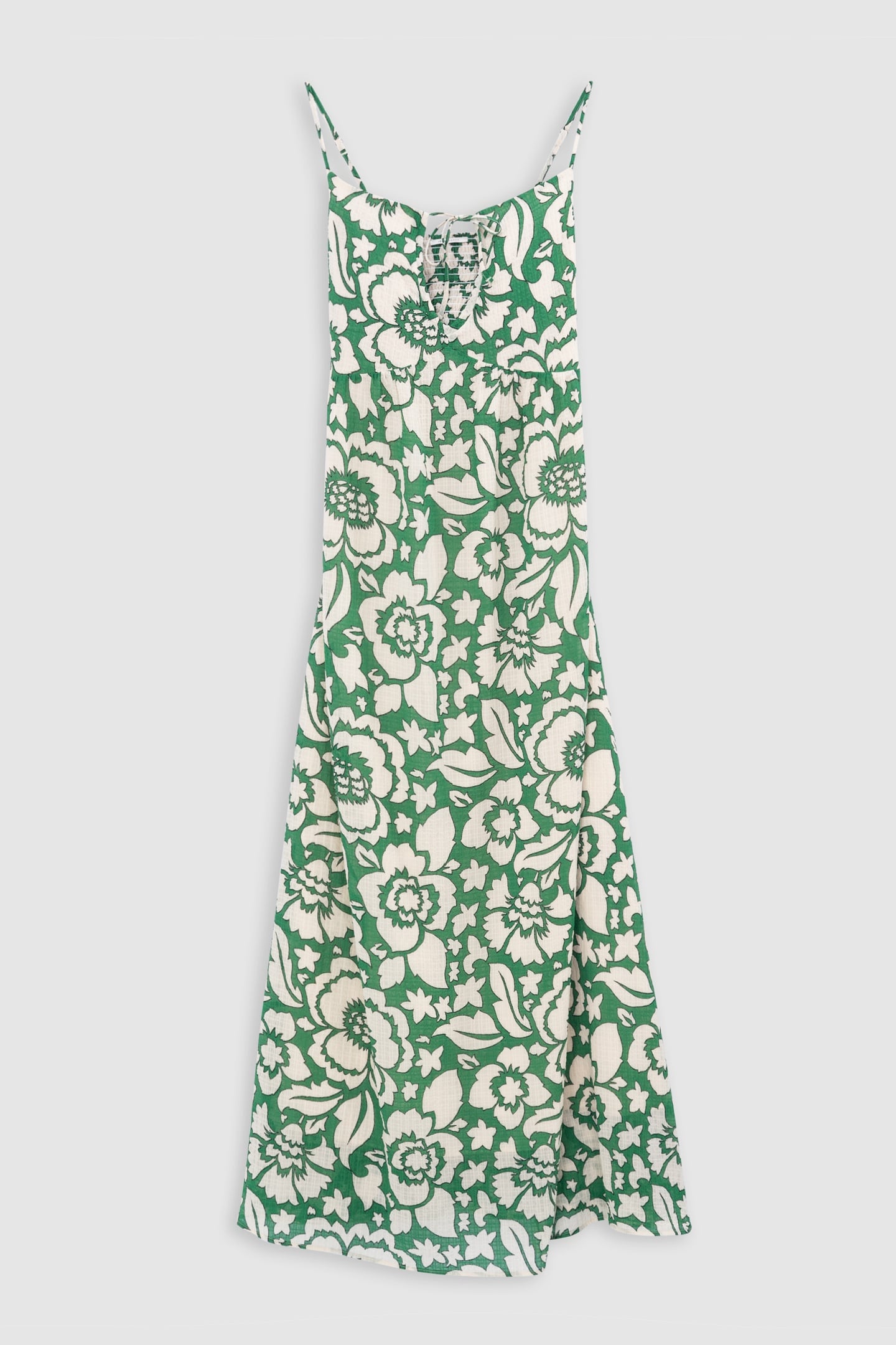 GREEN MAXI DRESS WITH TROPICAL PRINT 5