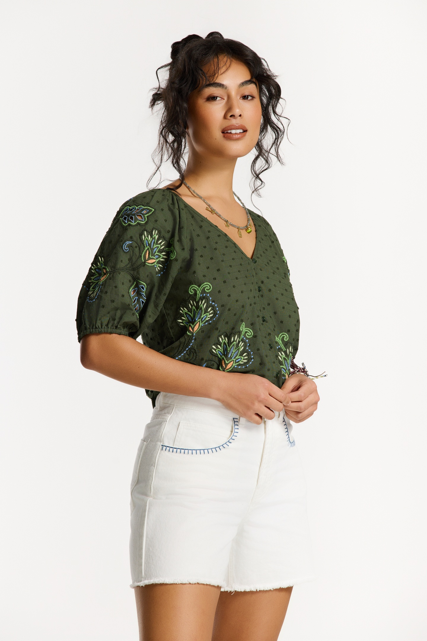 ERIN DOBBY BLOUSE GREEN PINES DOBBY 3