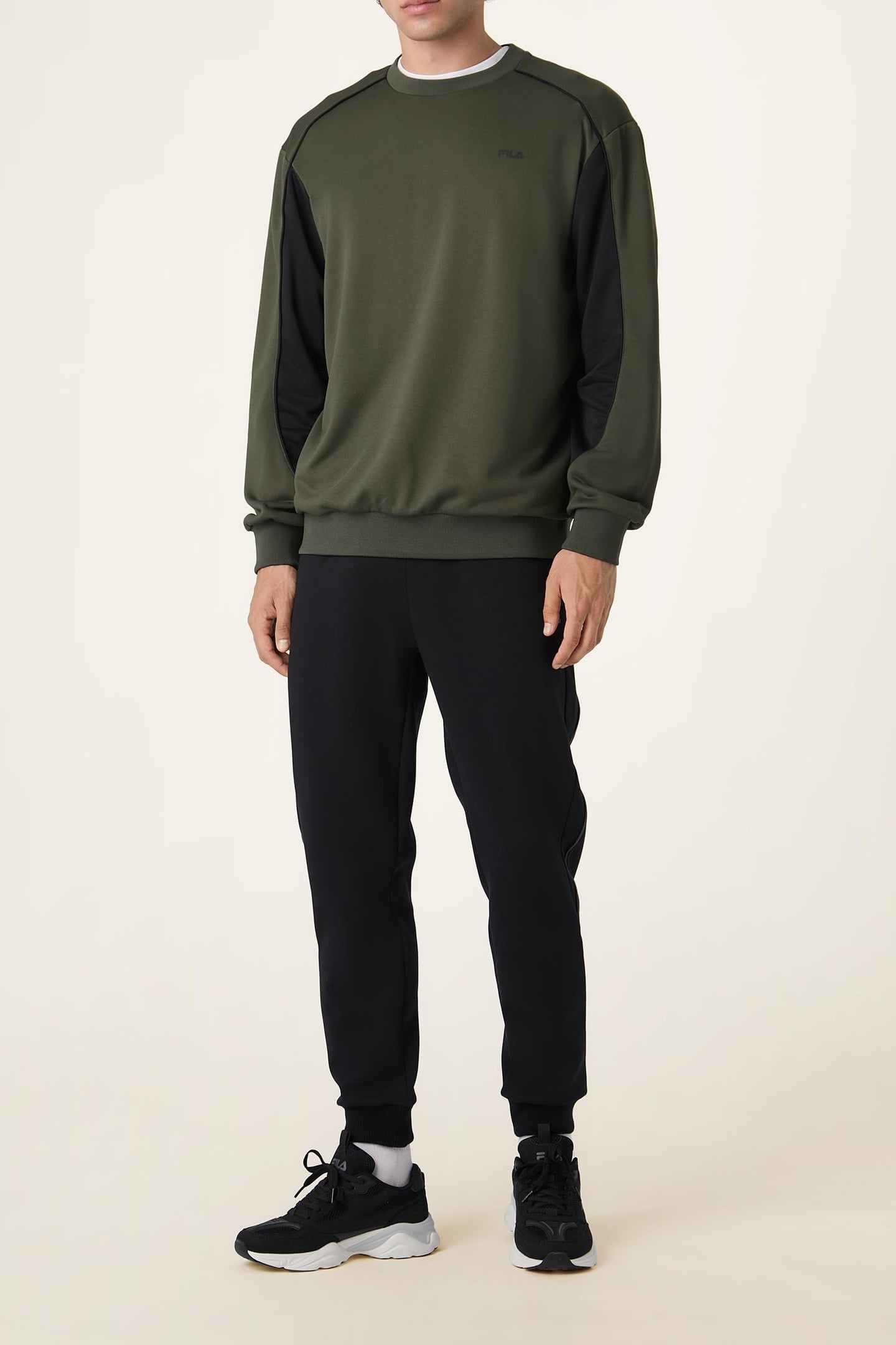 RIVOLI LOOSE BLOCKED CREWNECK SWEATSHIRT BLACK 2