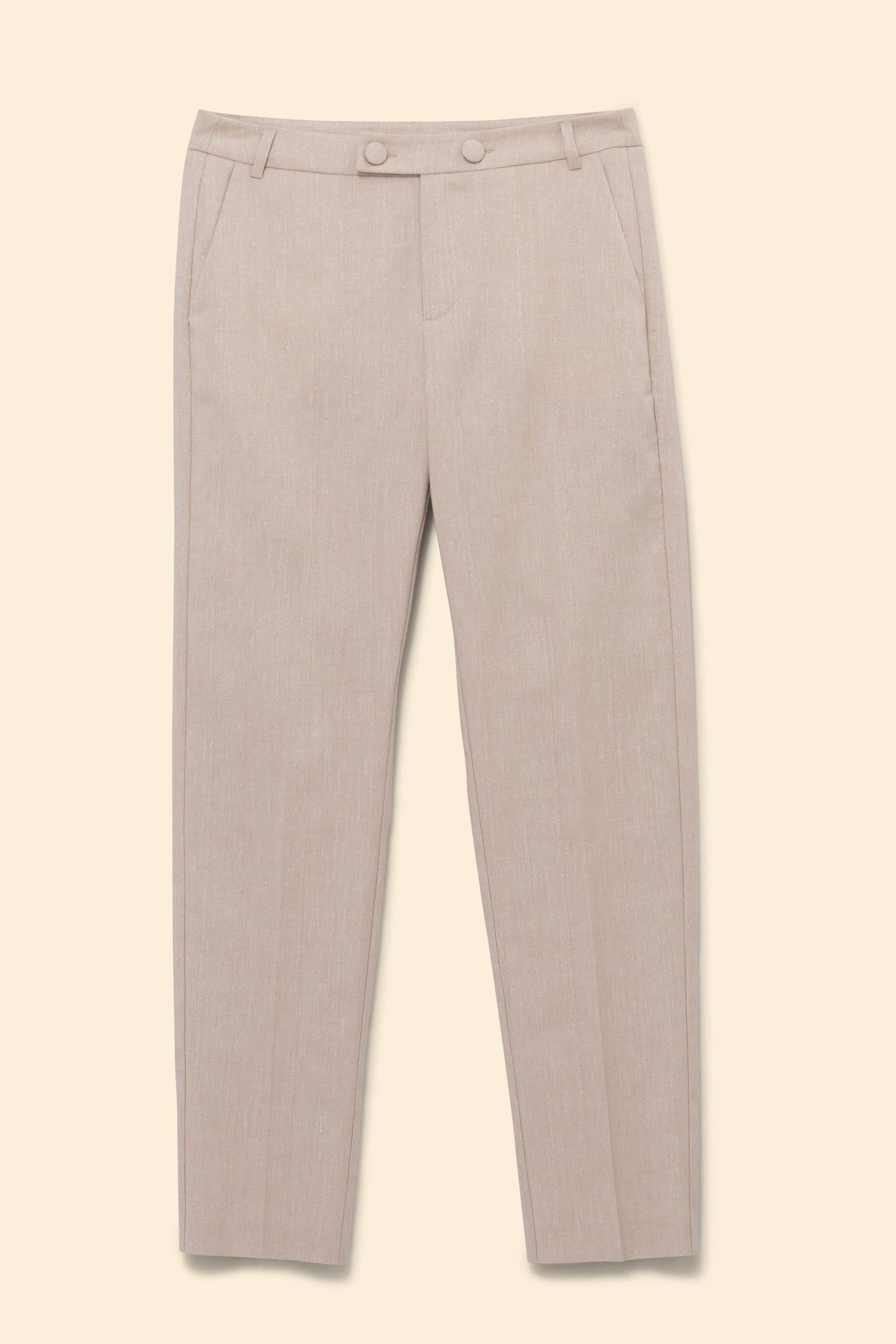 ECRU LUREX PINSTRIPE PATTERN SUIT PANTS ECRU 7
