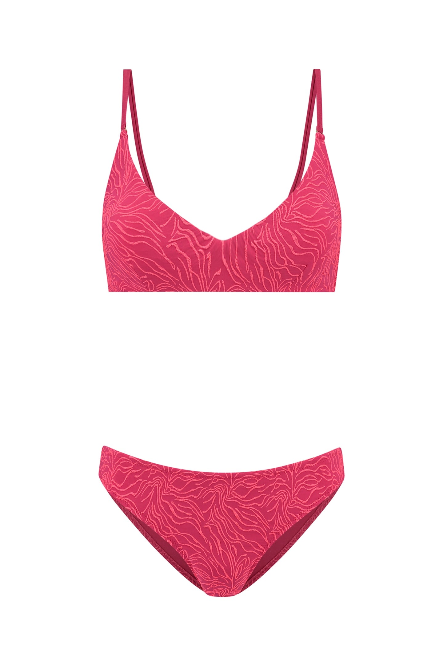 LOU BIKINI SET WATERLILY STRUCTURE RED WATERLILY STRUCTURE 6