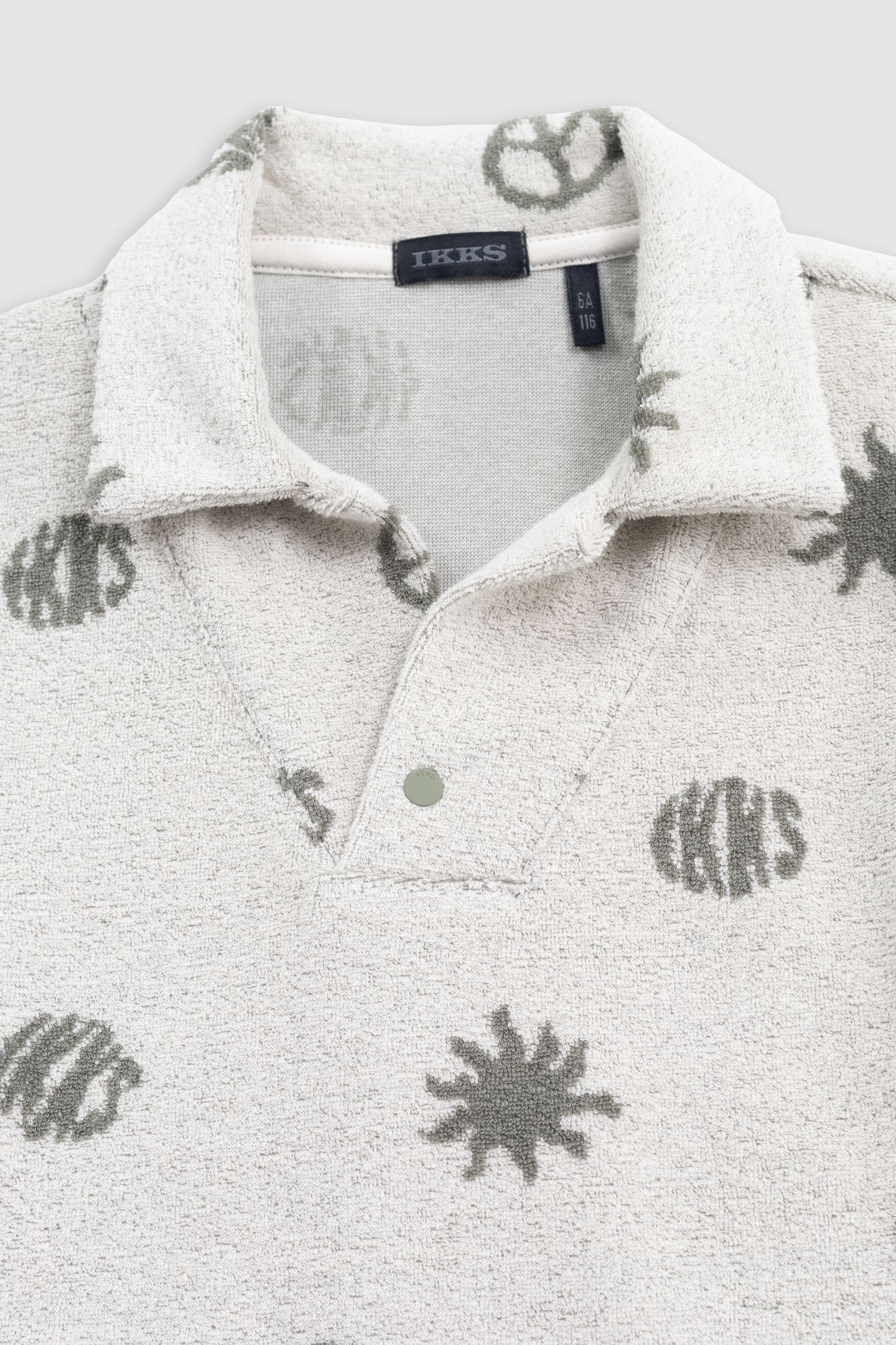 PEACE AND LOVE KHAKI TERRY POLO SHIRT 3