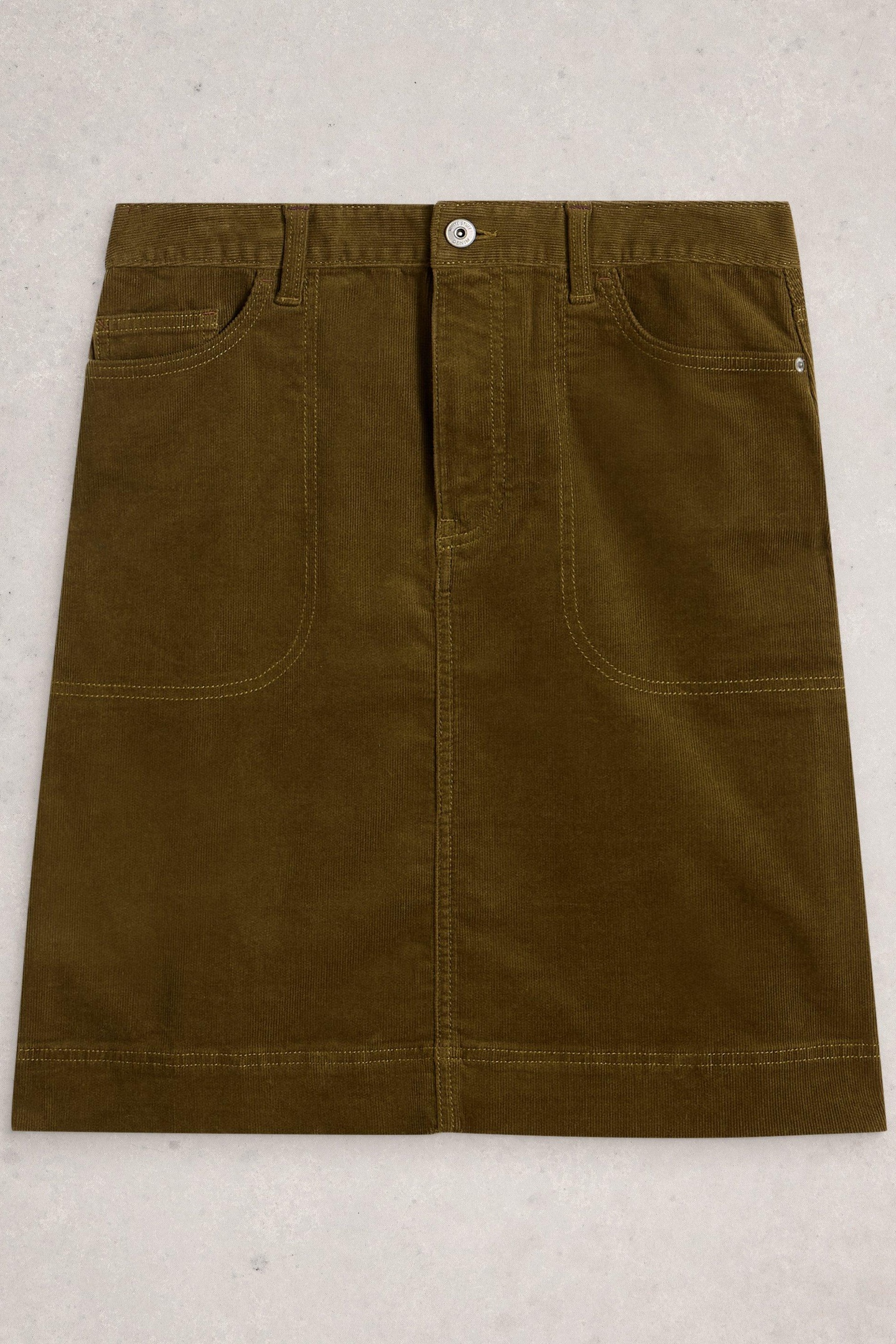 TIA CORD SKIRT KHAKI GREEN 2