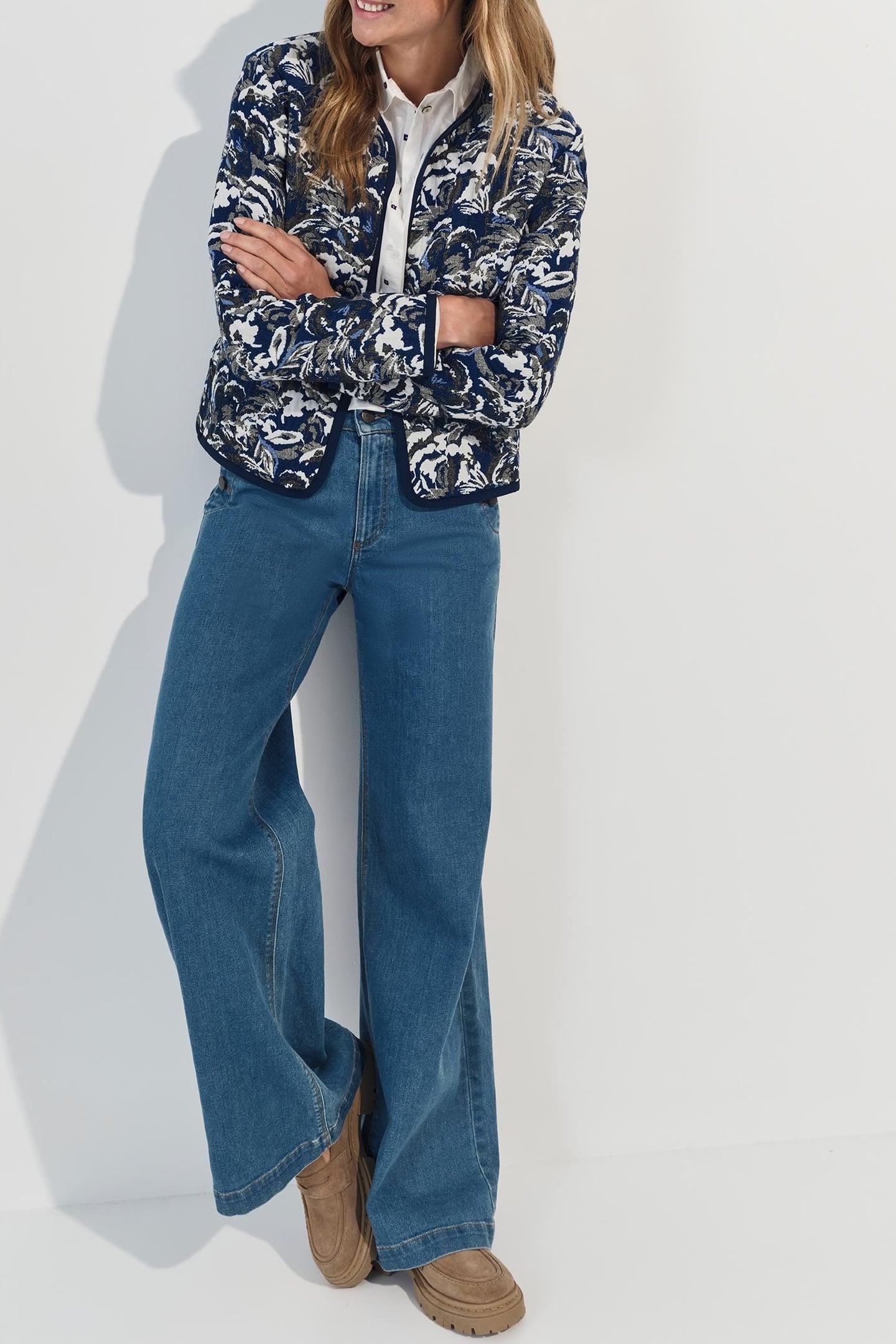 DORES - REVERSIBLE JACKET WITH ECRU JACQUARD WITH FOAM PATTE 1