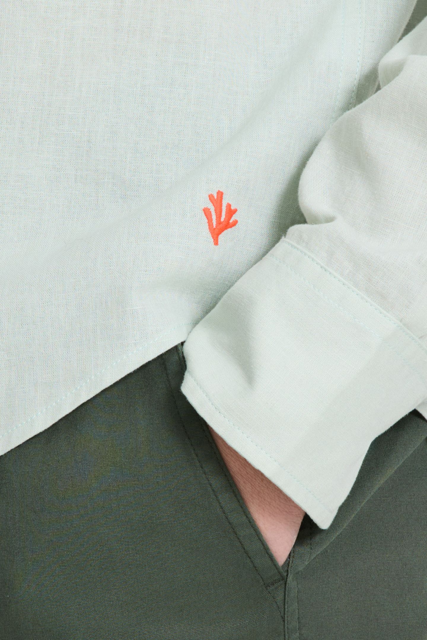 RICK LINEN LONG SLEEVE SHIRT SOLID GREEN SEAFOAM 10