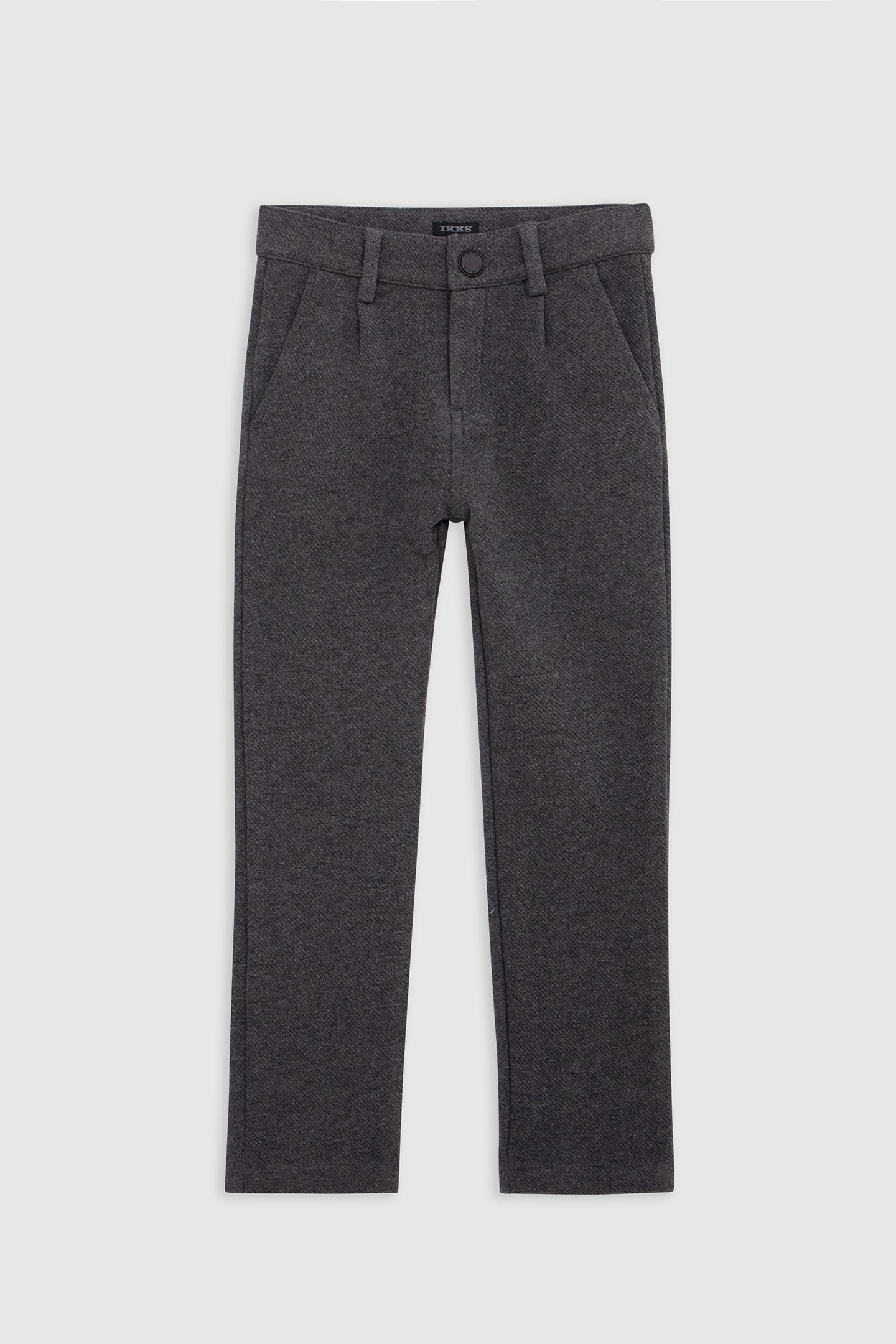 BOY'S CHINO GREY KNIT OTTOMAN PANTS 1