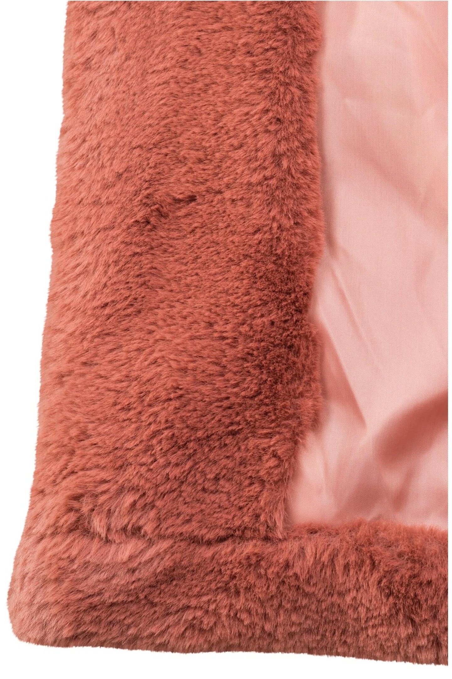 LADIES HOODED TEDDY COAT DARKROSE 9