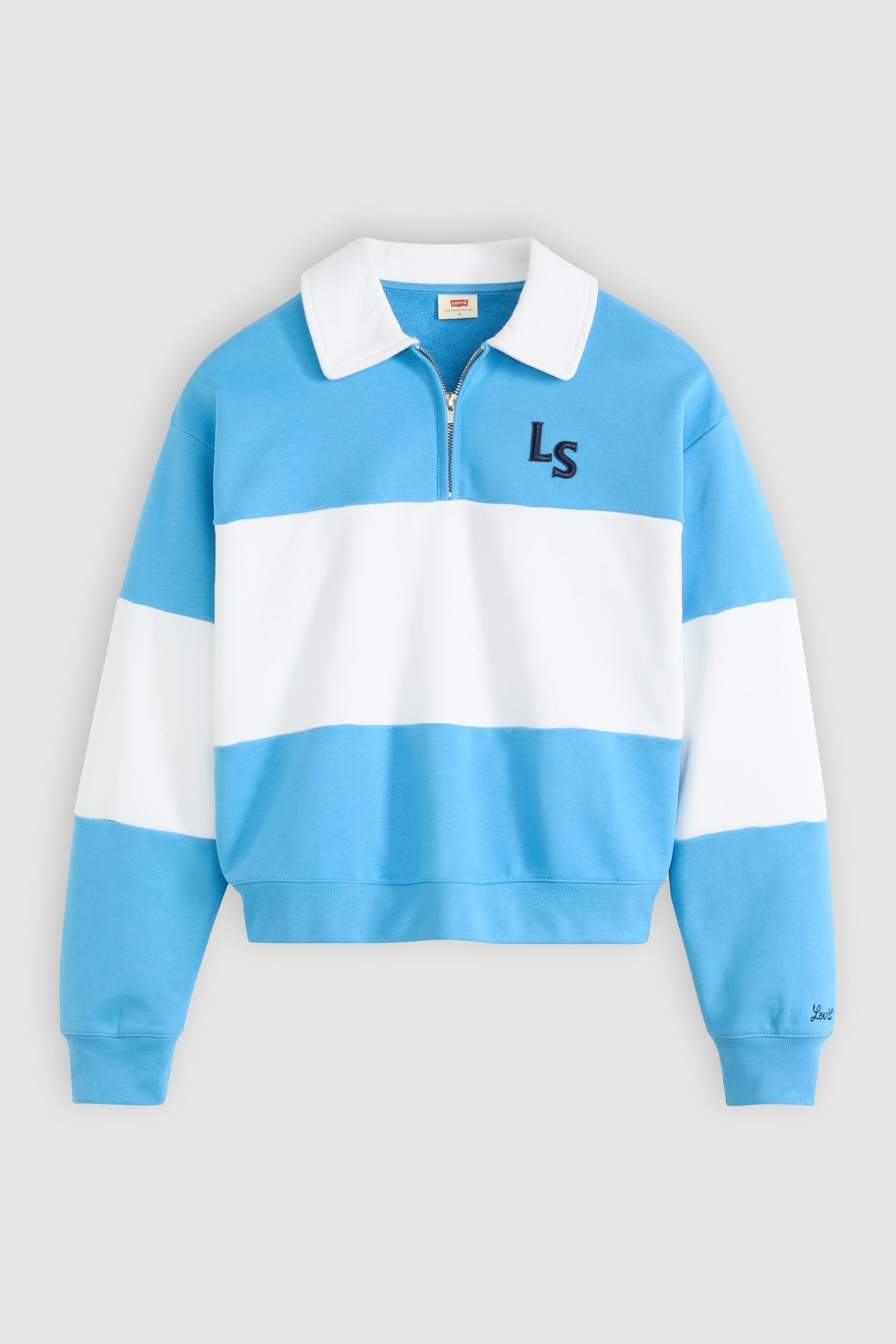 GR BANKS 1/4 ZIP COLLAR LS N AZURE BLUE/ 4