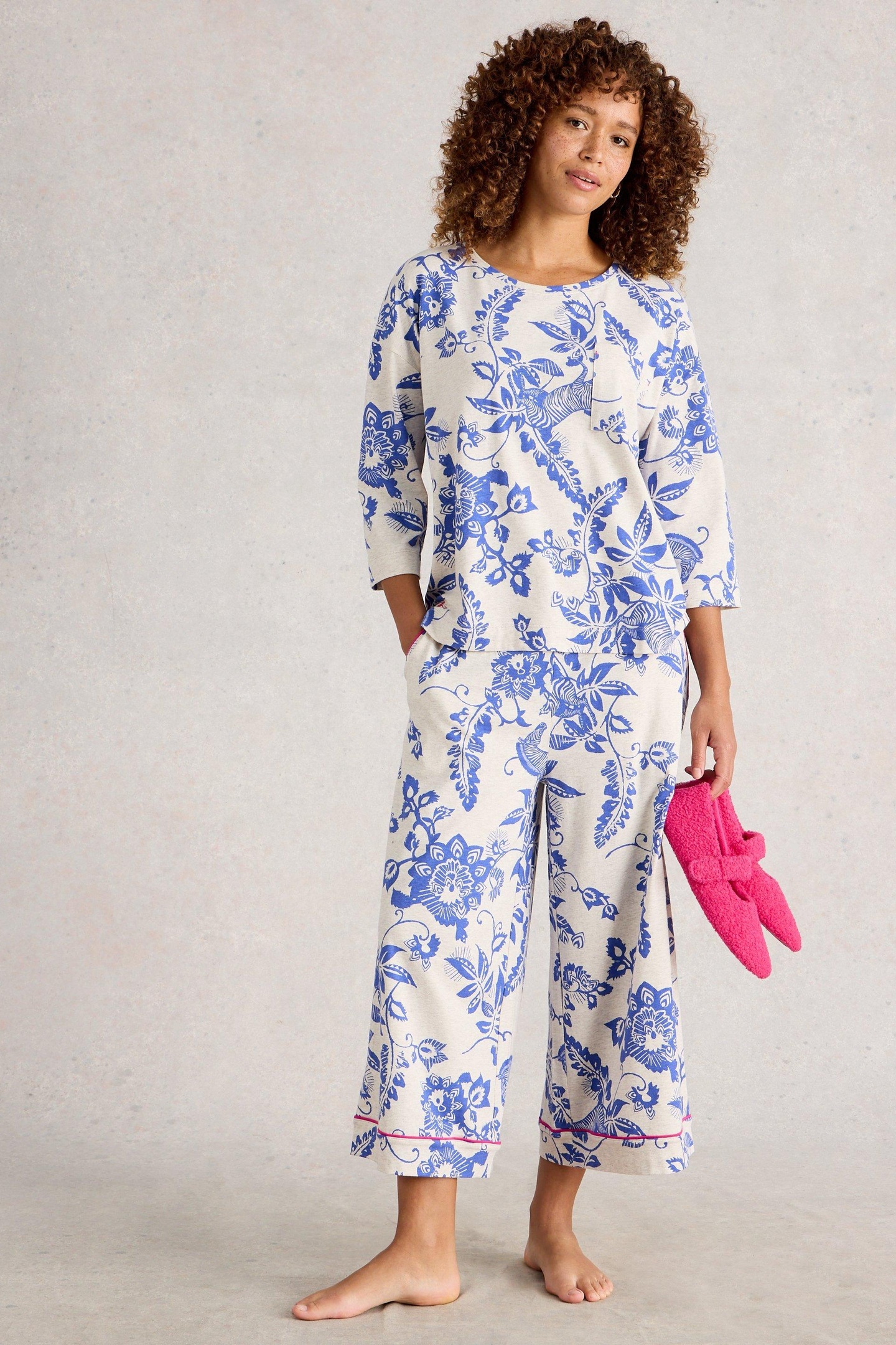 MIA PRINTED BOXY TEE NATURAL MULTI 1