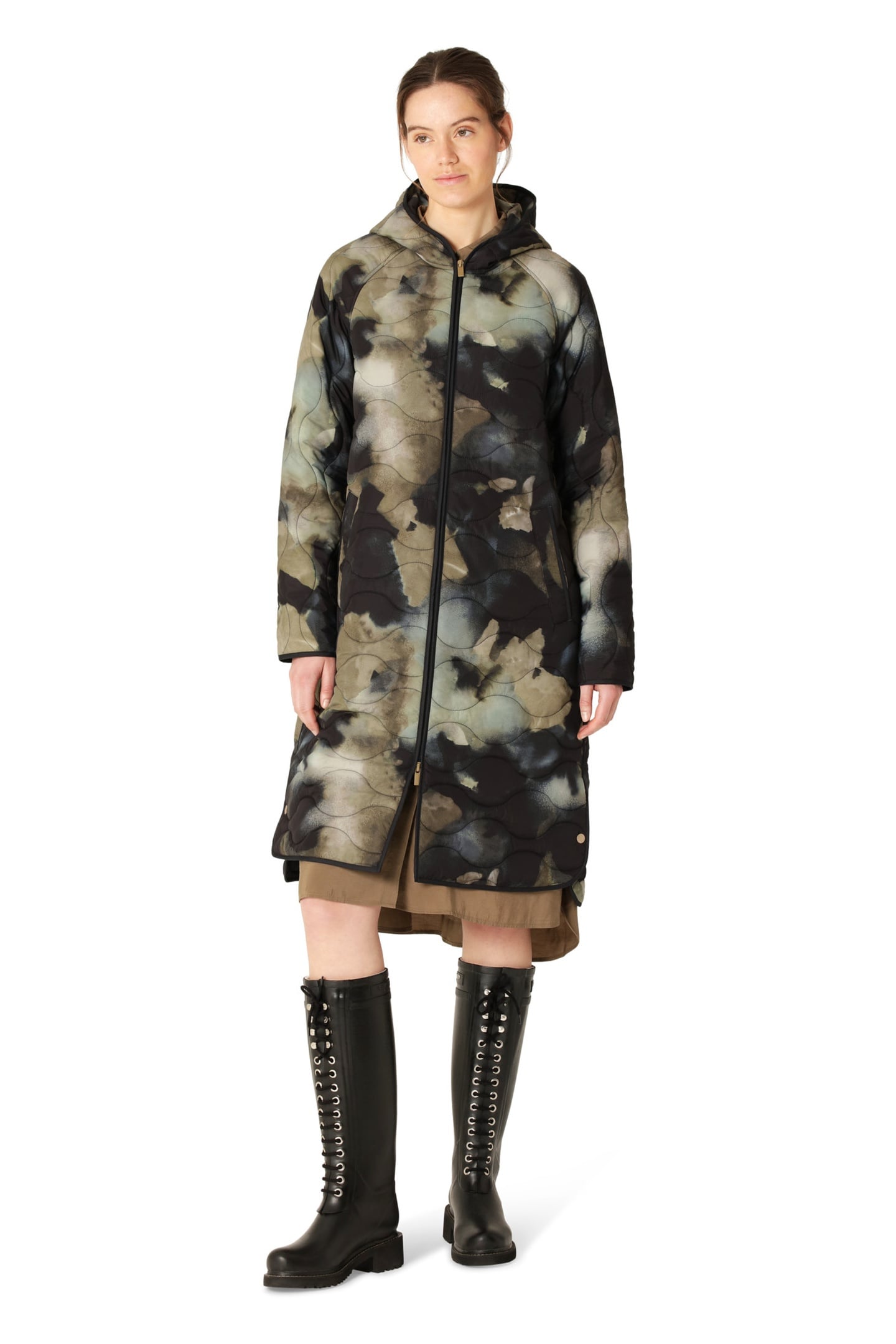 RAIN&OUTERWEAR QUILTED08P MOSS PRINT 3