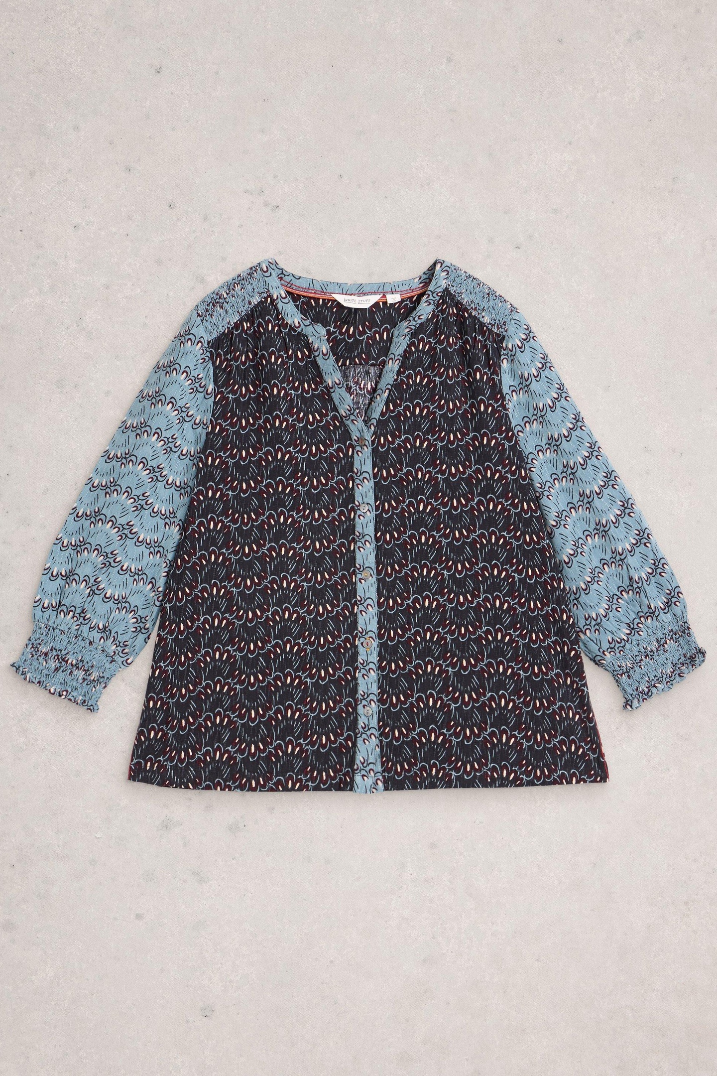 MAY MIXED PRINT TOP BLUE MULTI 3