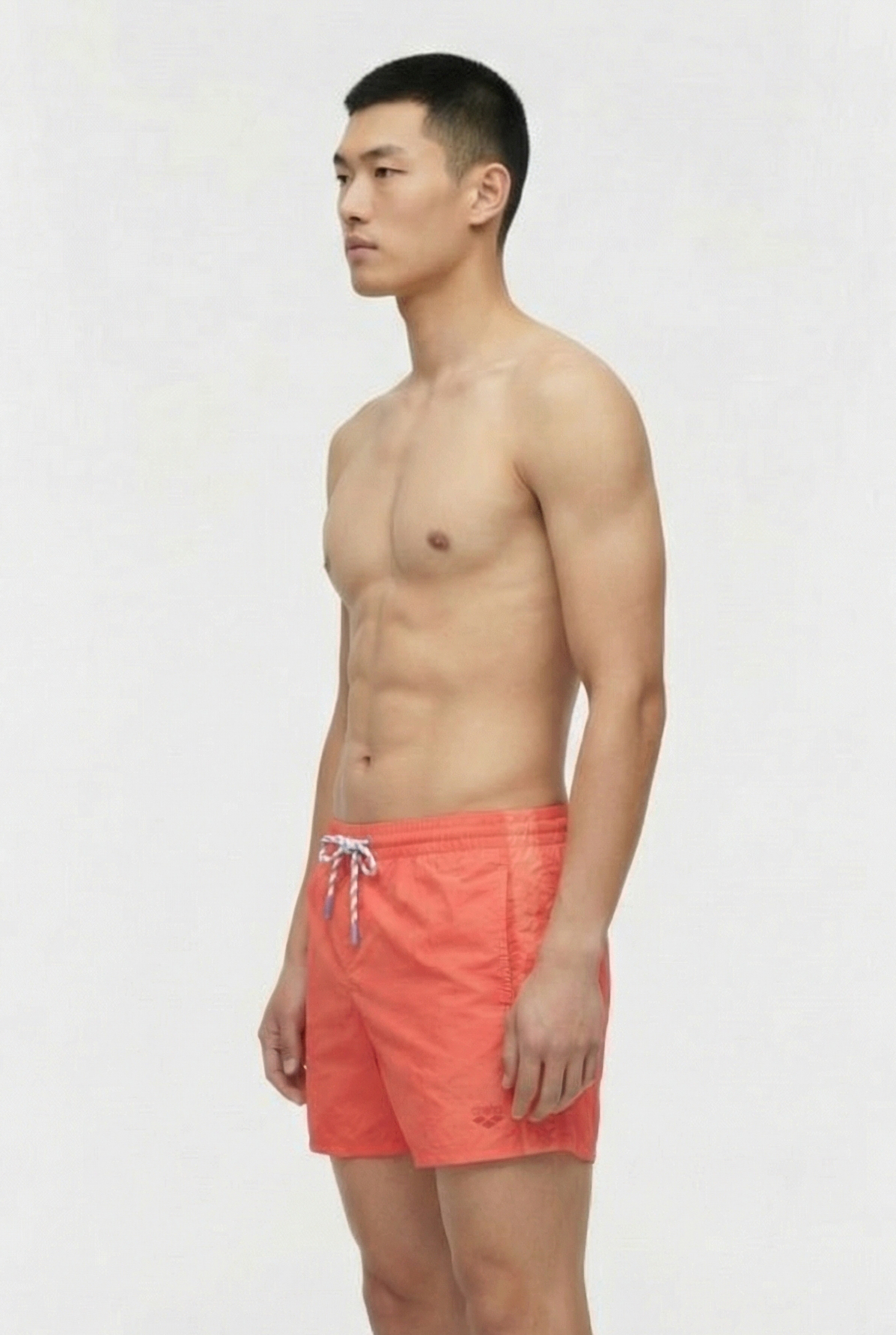 MEN'S ARENA TEAM STRIPE BEACH SHORT SOLI CALYPSO CORAL 3