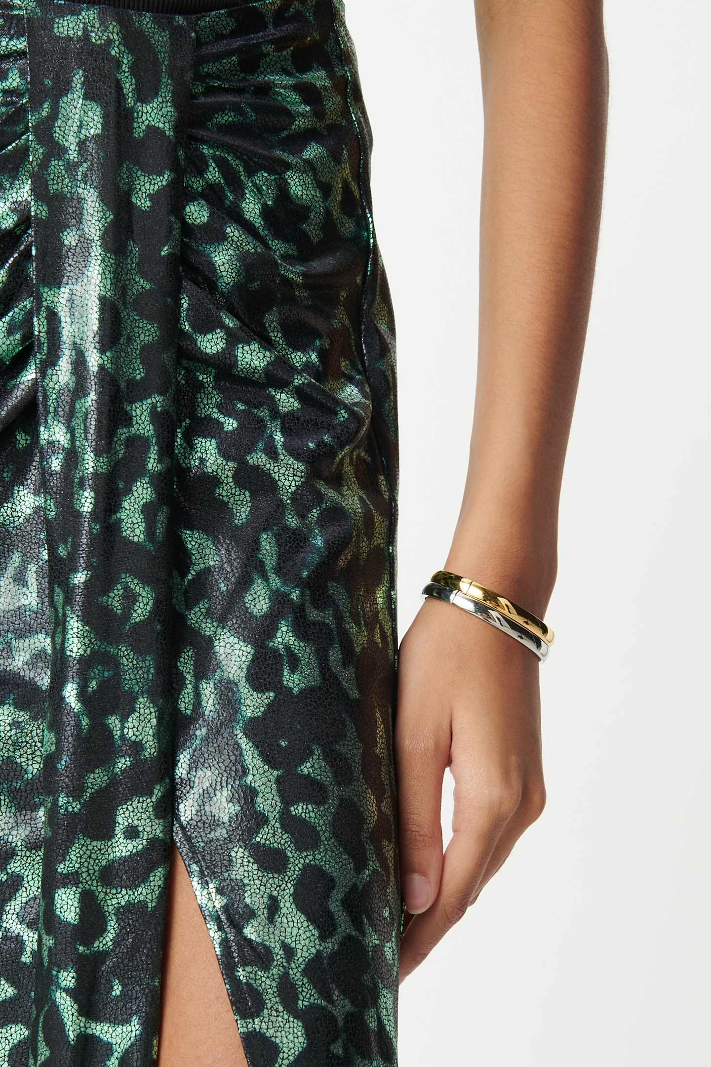 METALLIC CAMOUFLAGE PRINT GREEN SKIRT 6