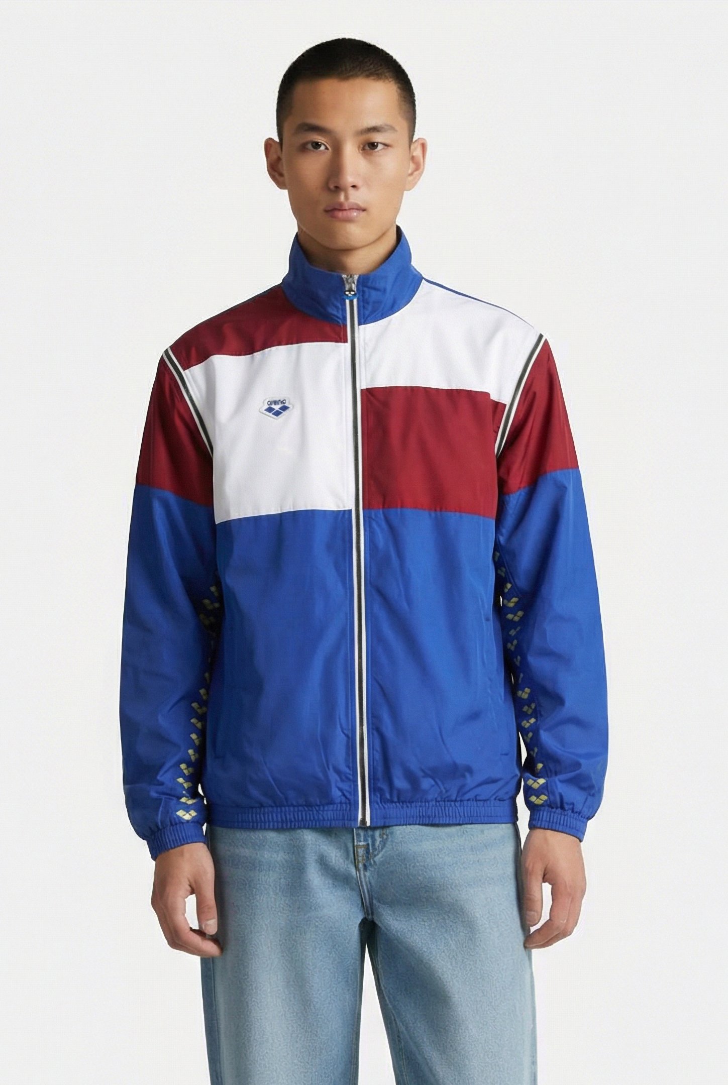 UNISEX ARENA ICONS JACKET CONVERTIBLE NEON BLUE BURGUNDY 1